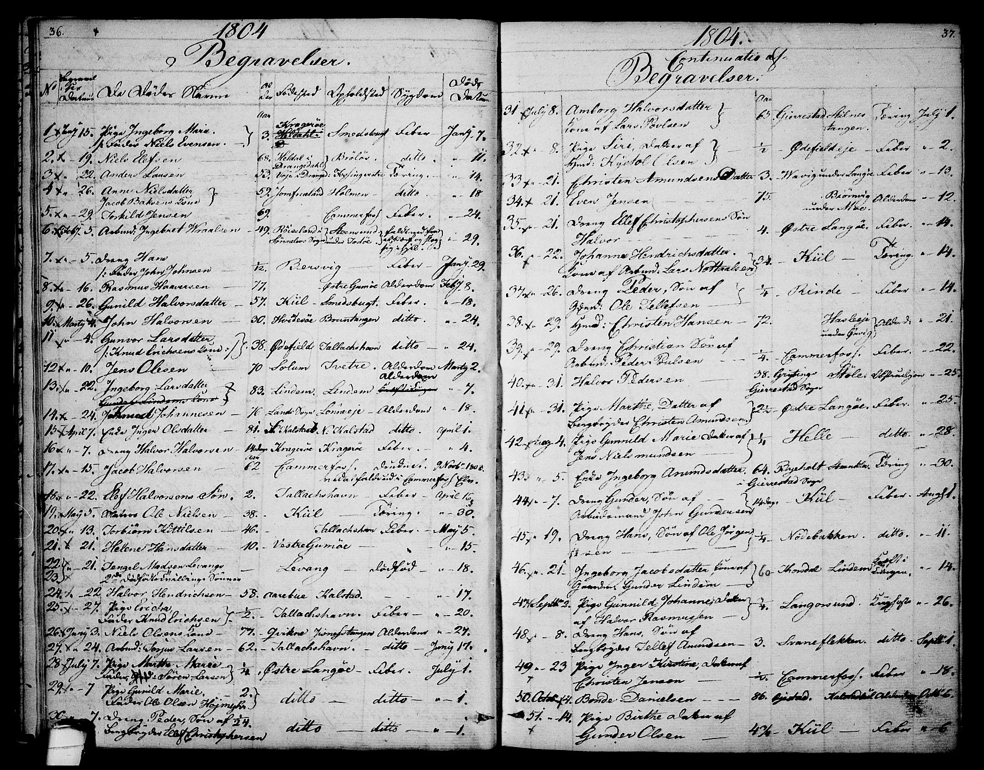 Sannidal kirkebøker, AV/SAKO-A-296/F/Fa/L0003: Parish register (official) no. 3, 1803-1813, p. 36-37