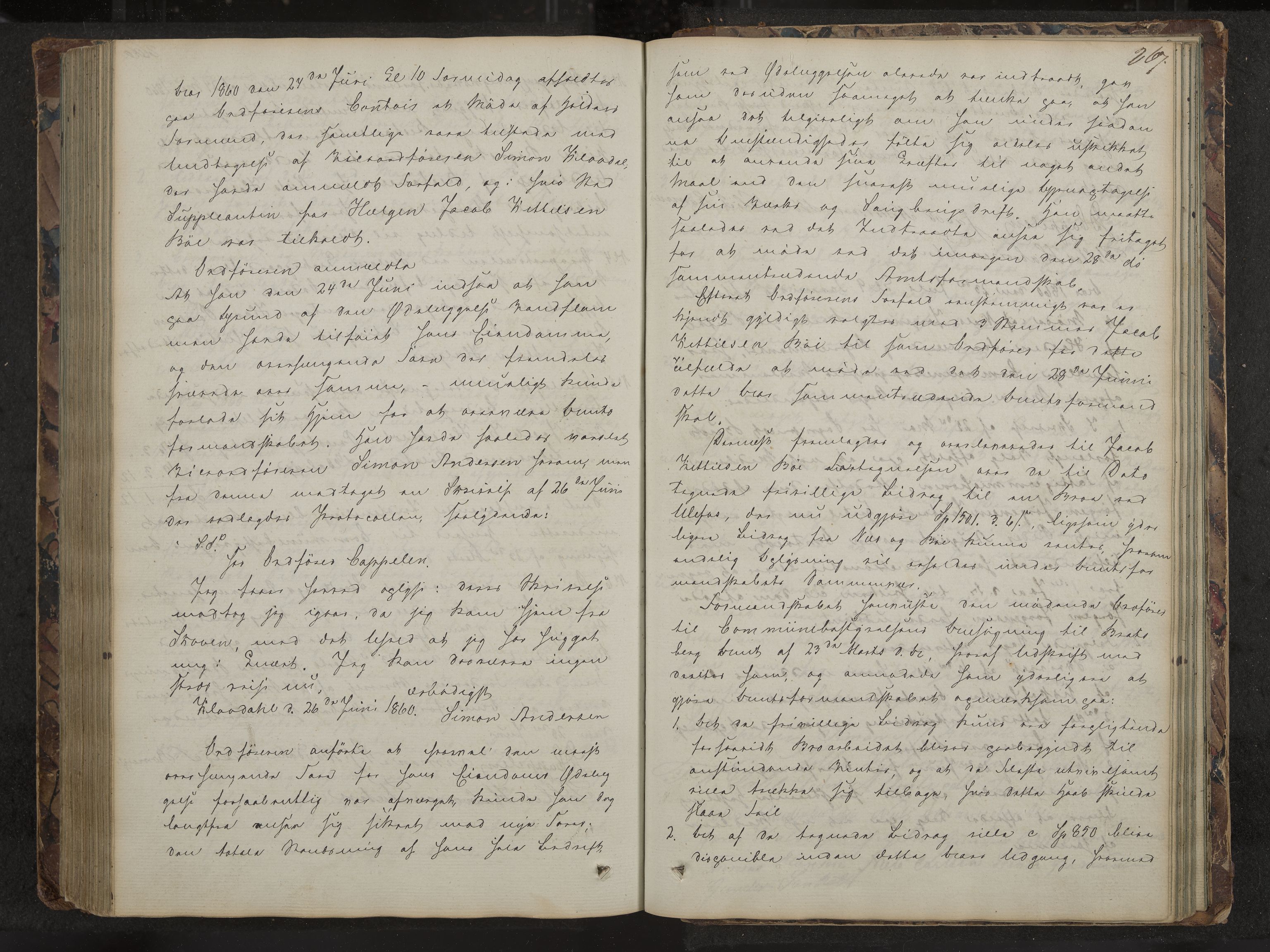 Holla formannskap og sentraladministrasjon, IKAK/0819021-1/A/L0001: Møtebok, 1837-1864, p. 267