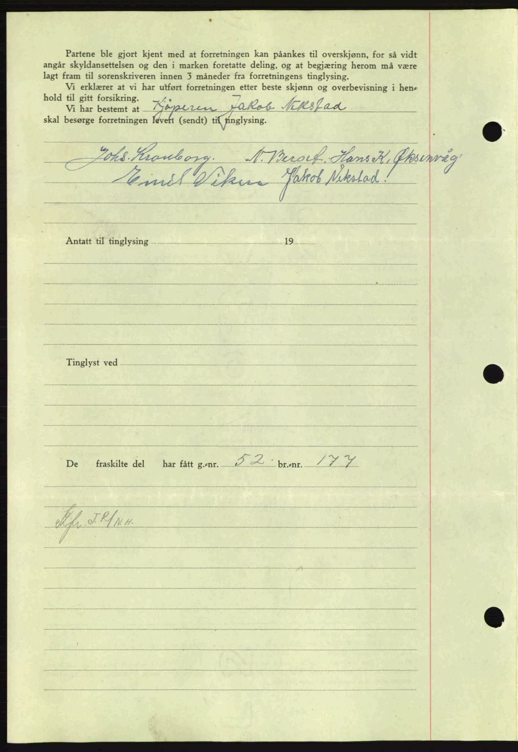 Nordmøre sorenskriveri, AV/SAT-A-4132/1/2/2Ca: Mortgage book no. A98, 1944-1944, Diary no: : 1774/1944