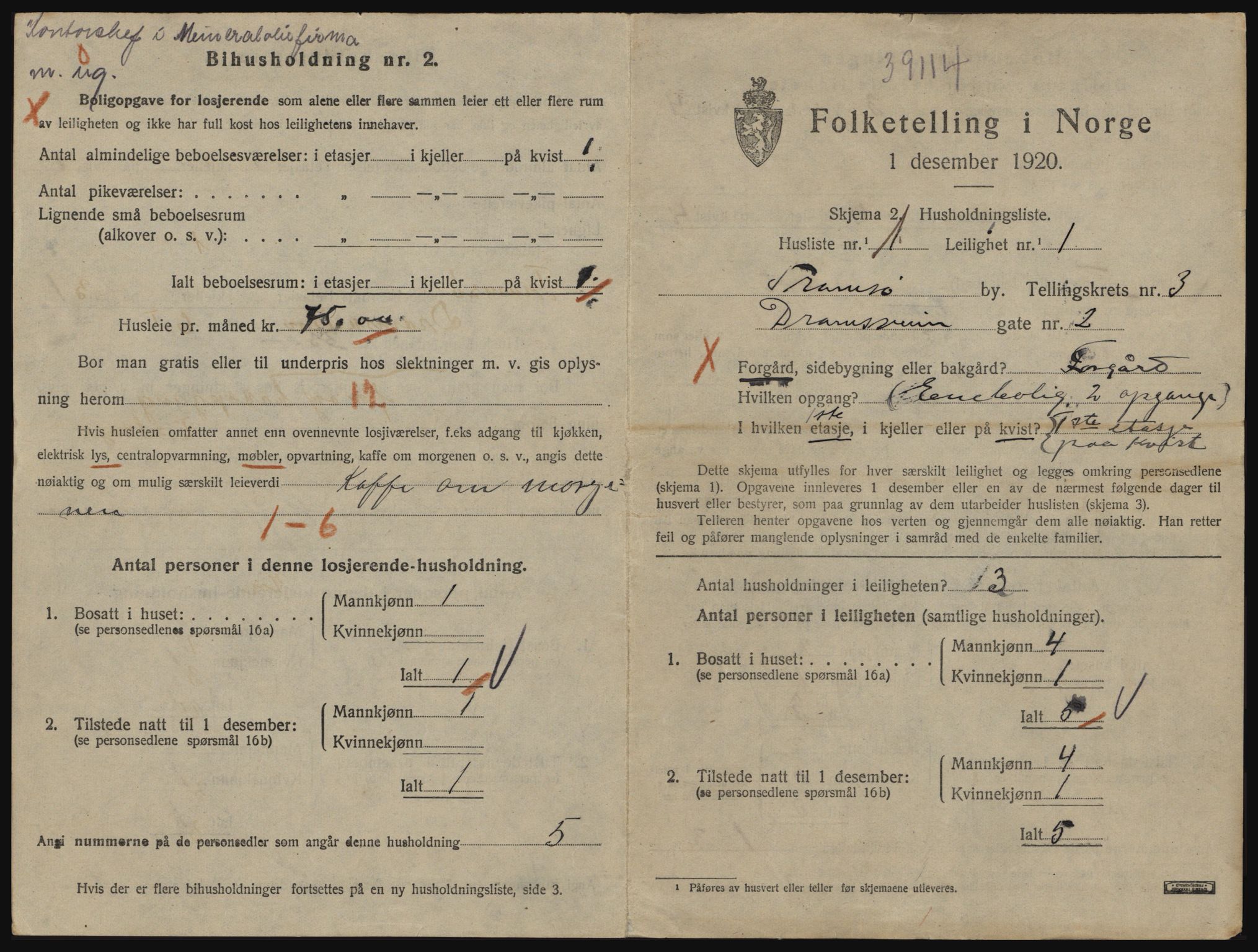 SATØ, 1920 census for Tromsø, 1920, p. 3115