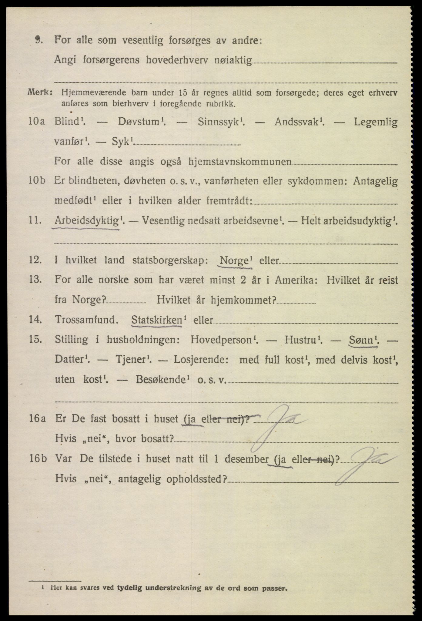 SAK, 1920 census for Øyestad, 1920, p. 9263