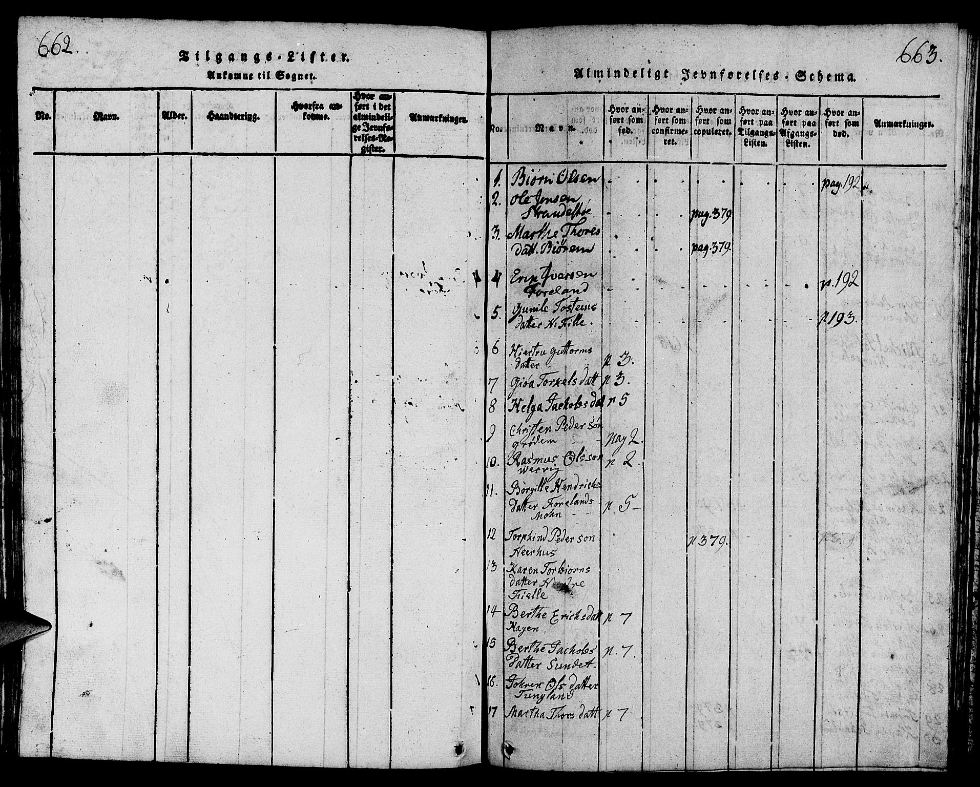 Strand sokneprestkontor, SAST/A-101828/H/Ha/Hab/L0001: Parish register (copy) no. B 1, 1816-1854, p. 662-663