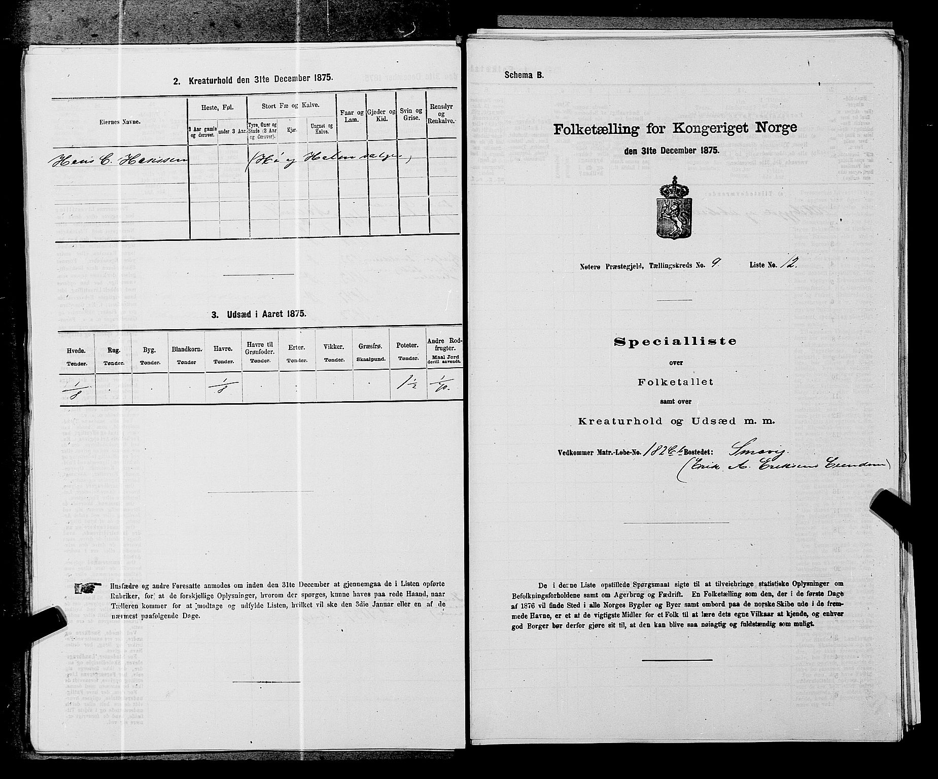 SAKO, 1875 census for 0722P Nøtterøy, 1875, p. 1757