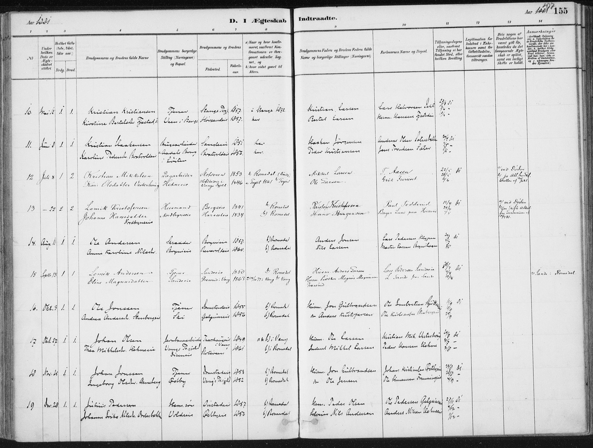Romedal prestekontor, SAH/PREST-004/K/L0010: Parish register (official) no. 10, 1880-1895, p. 197