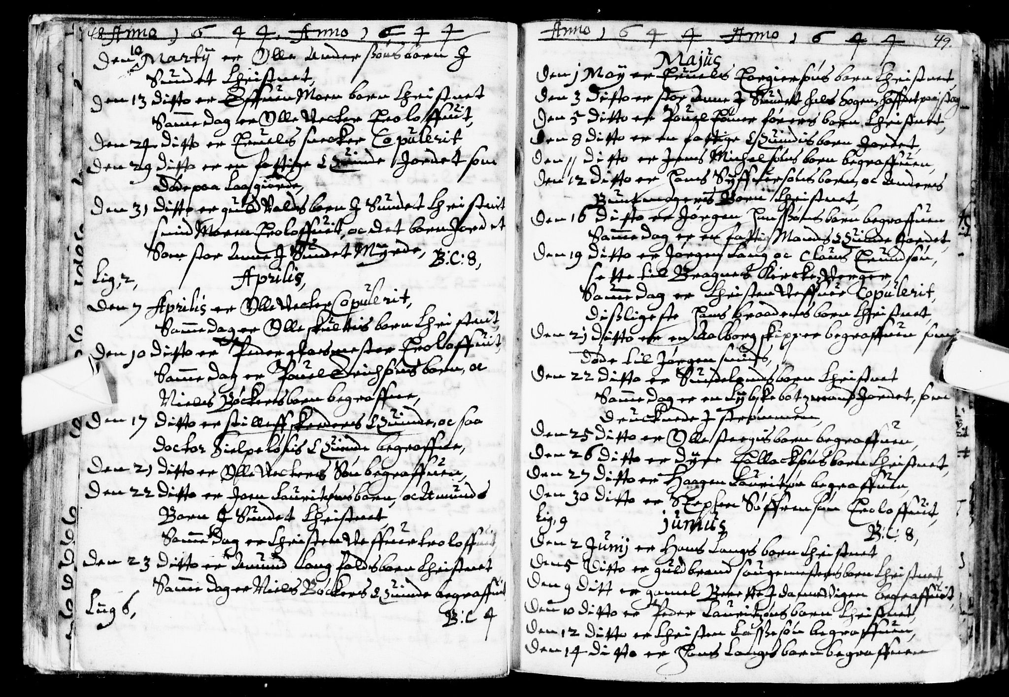 Bragernes kirkebøker, SAKO/A-6/F/Fa/L0001: Parish register (official) no. I 1, 1634-1662, p. 48-49