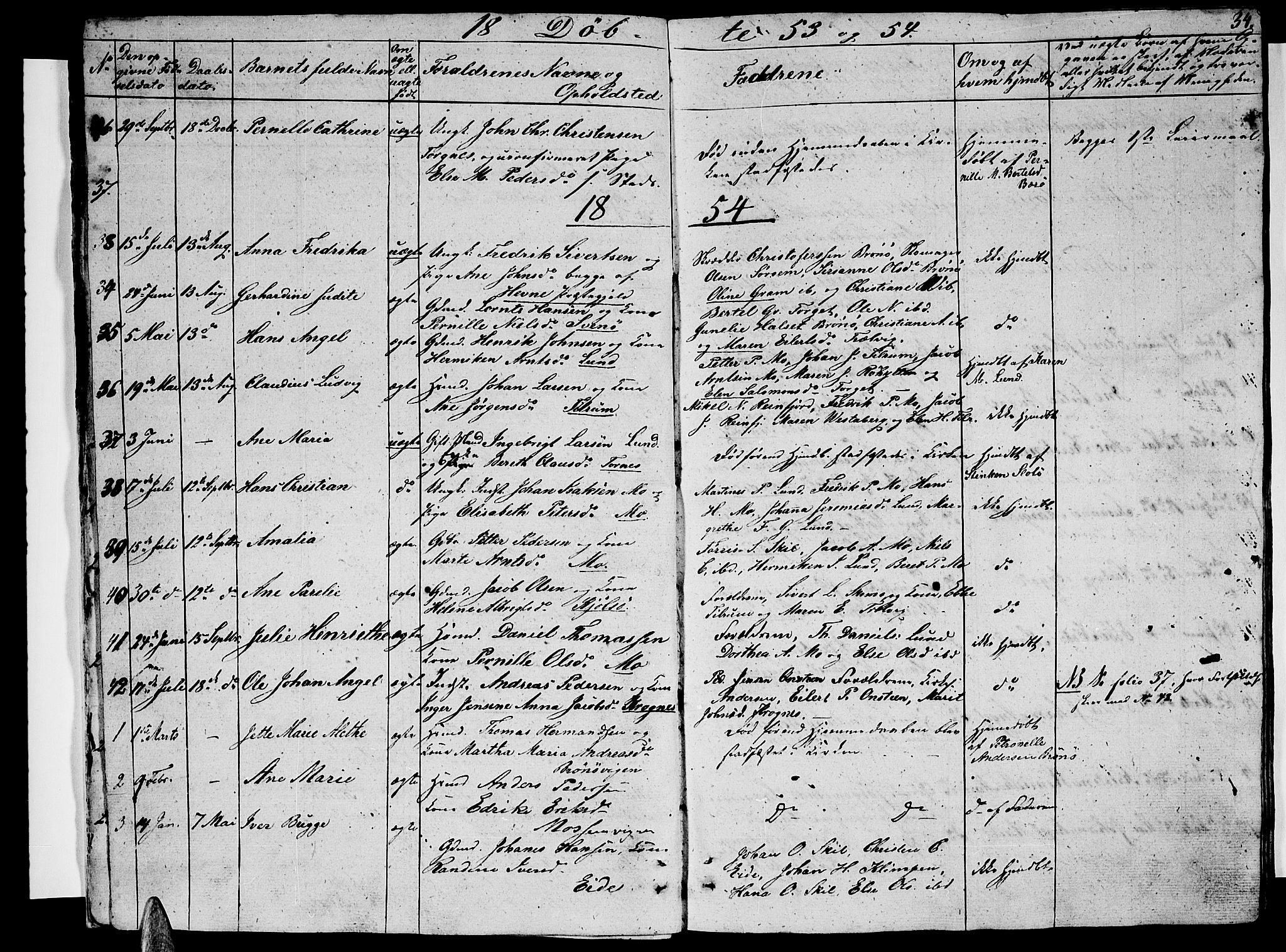 Ministerialprotokoller, klokkerbøker og fødselsregistre - Nordland, SAT/A-1459/813/L0211: Parish register (copy) no. 813C03, 1842-1863, p. 34