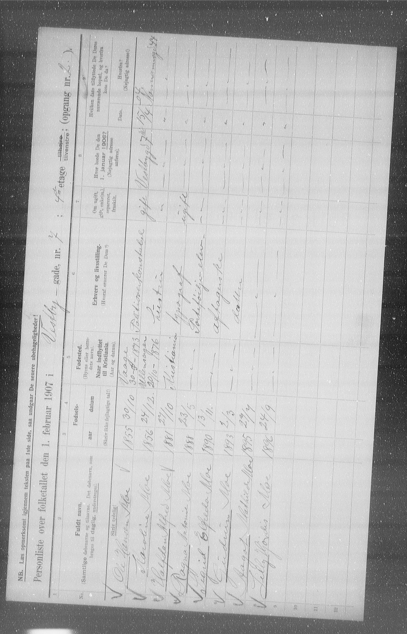 OBA, Municipal Census 1907 for Kristiania, 1907, p. 62235