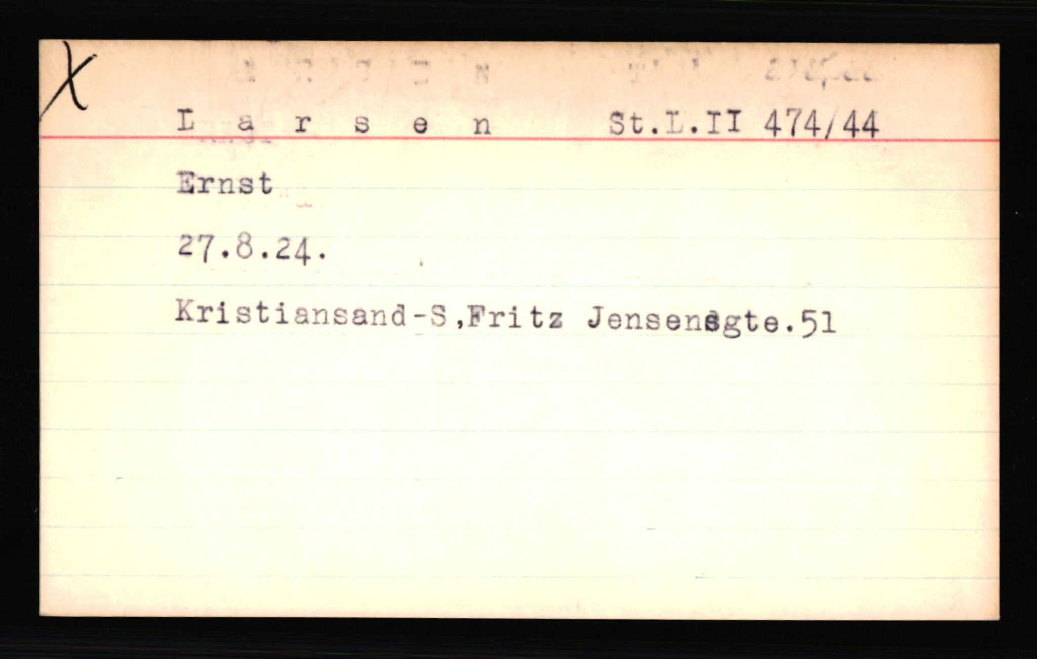 SS- und Polizeigericht Nord (IX), AV/RA-RAFA-3182/0001/C/Ca/L0004: kartotekkort for personer alfabetisk på etternavn: John-L, 1940-1945, p. 541