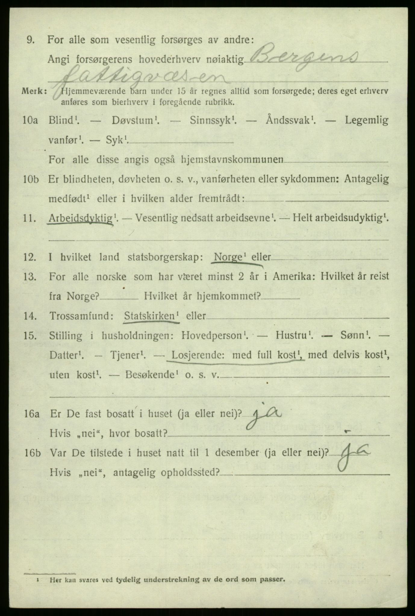 SAB, 1920 census for Gaular, 1920, p. 3339