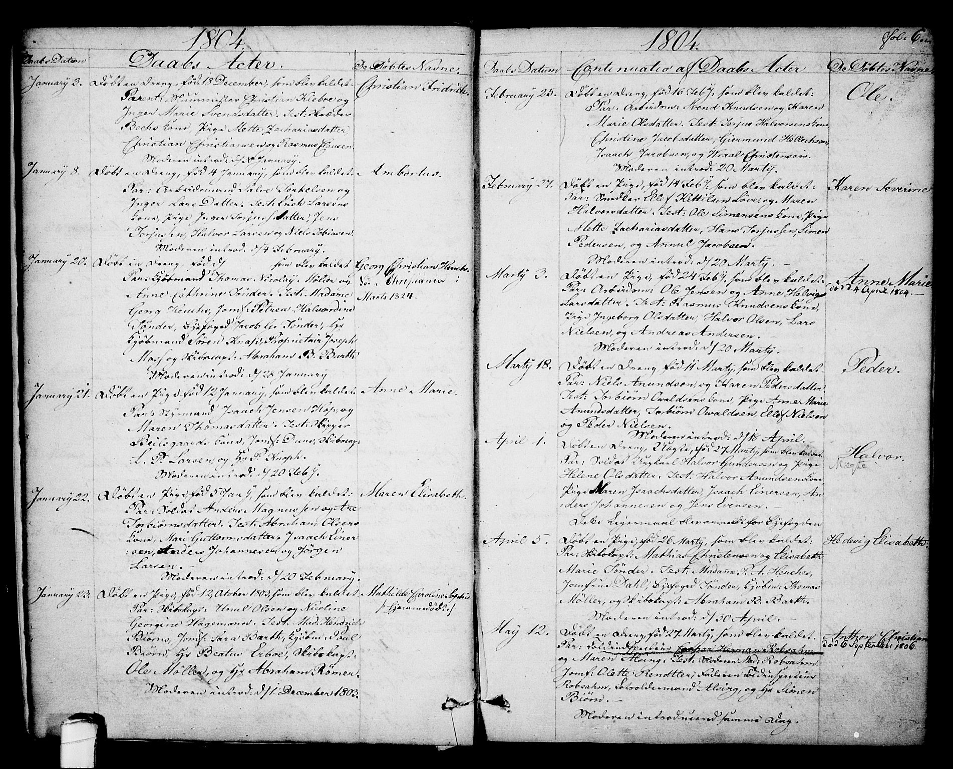 Kragerø kirkebøker, SAKO/A-278/F/Fa/L0003: Parish register (official) no. 3, 1802-1813, p. 6