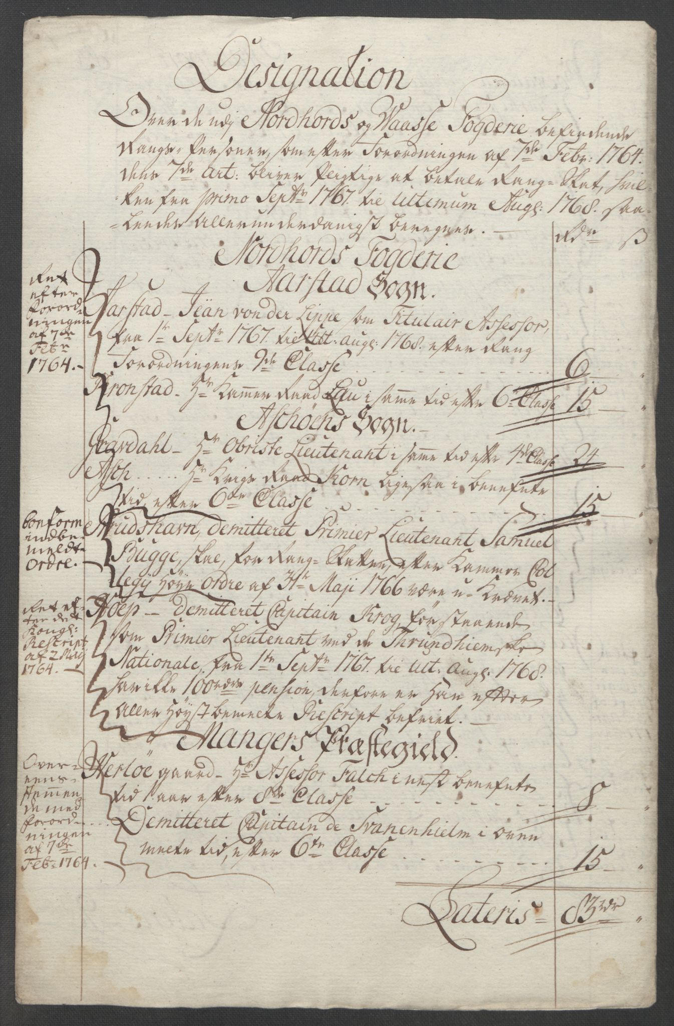 Rentekammeret inntil 1814, Reviderte regnskaper, Fogderegnskap, RA/EA-4092/R51/L3303: Ekstraskatten Nordhordland og Voss, 1762-1772, p. 181