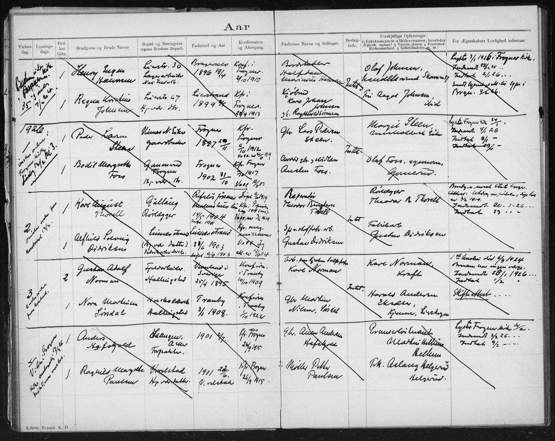 Lier kirkebøker, AV/SAKO-A-230/H/Ha/L0001: Banns register no. 1, 1900-1936