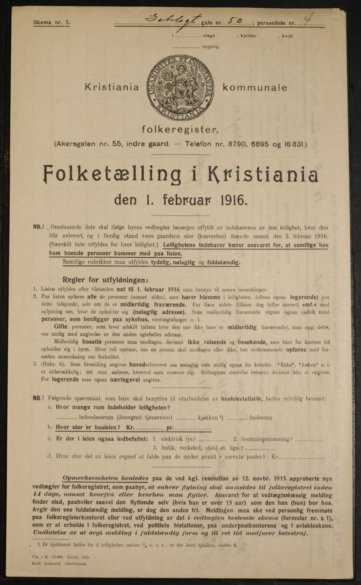 OBA, Municipal Census 1916 for Kristiania, 1916, p. 29314