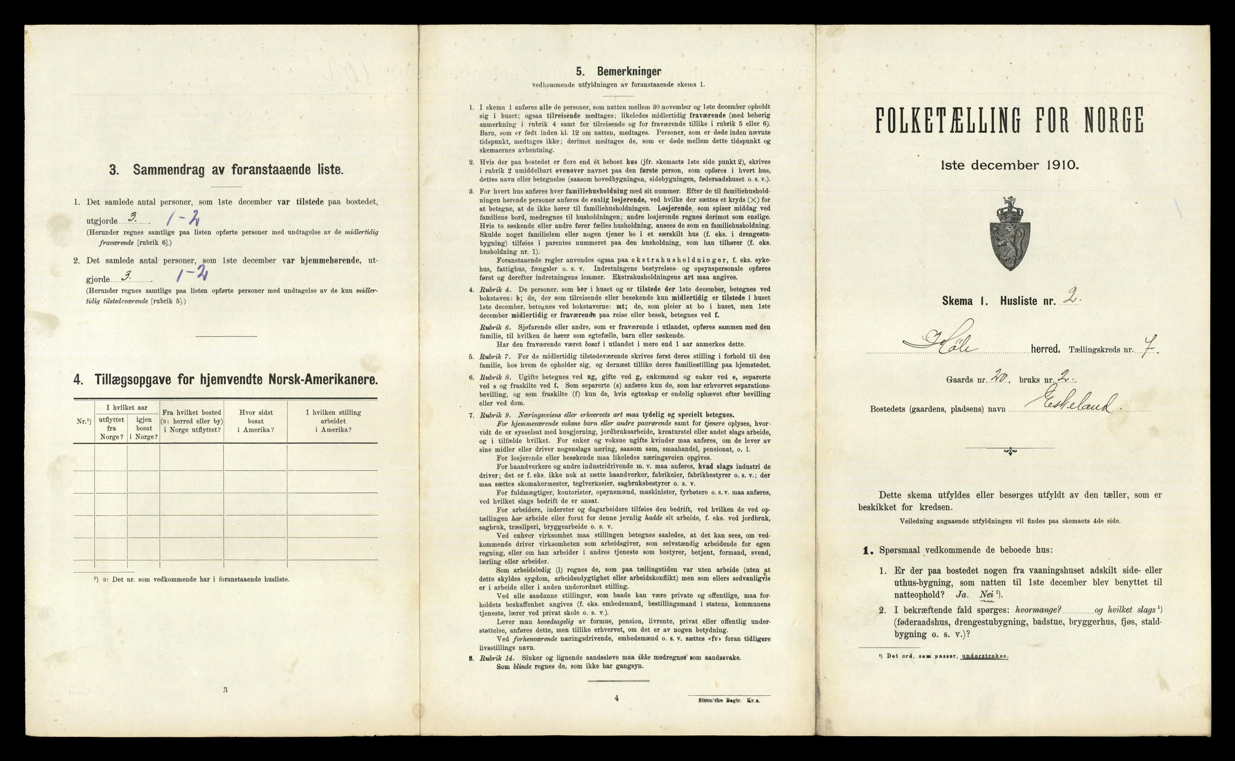 RA, 1910 census for Høle, 1910, p. 358