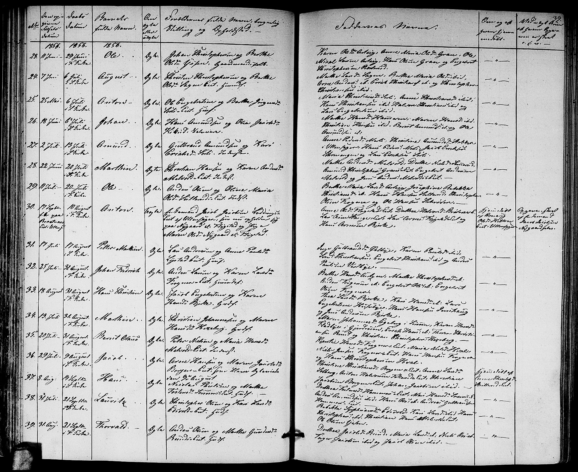 Sørum prestekontor Kirkebøker, AV/SAO-A-10303/G/Ga/L0003: Parish register (copy) no. I 3, 1846-1863, p. 39