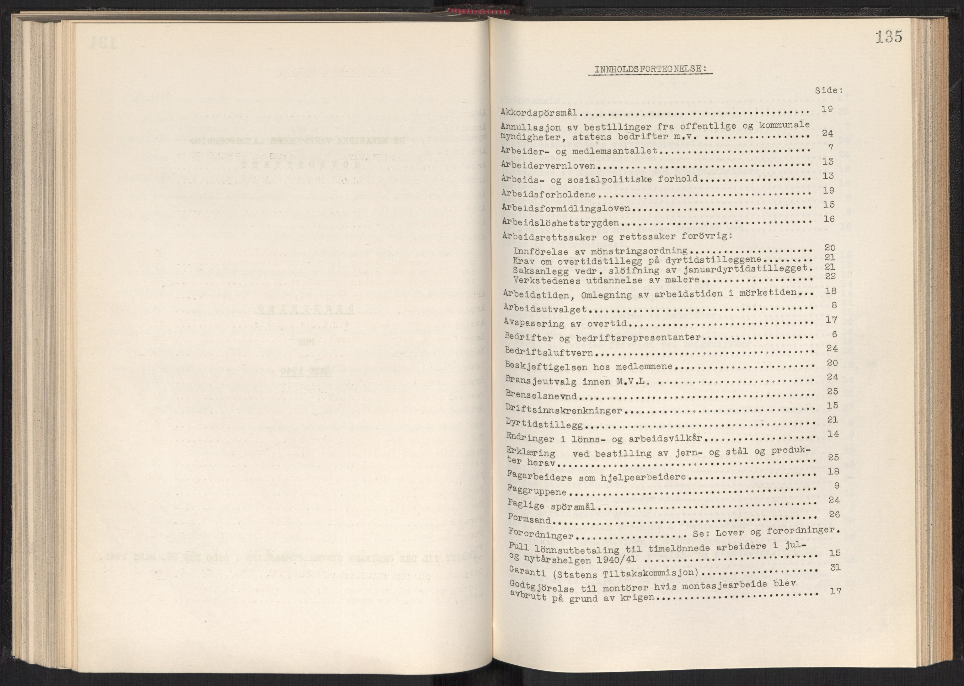 Teknologibedriftenes Landsforening TBL, RA/PA-1700/A/Ad/L0006: Årsberetning med register, 1937-1943, p. 135