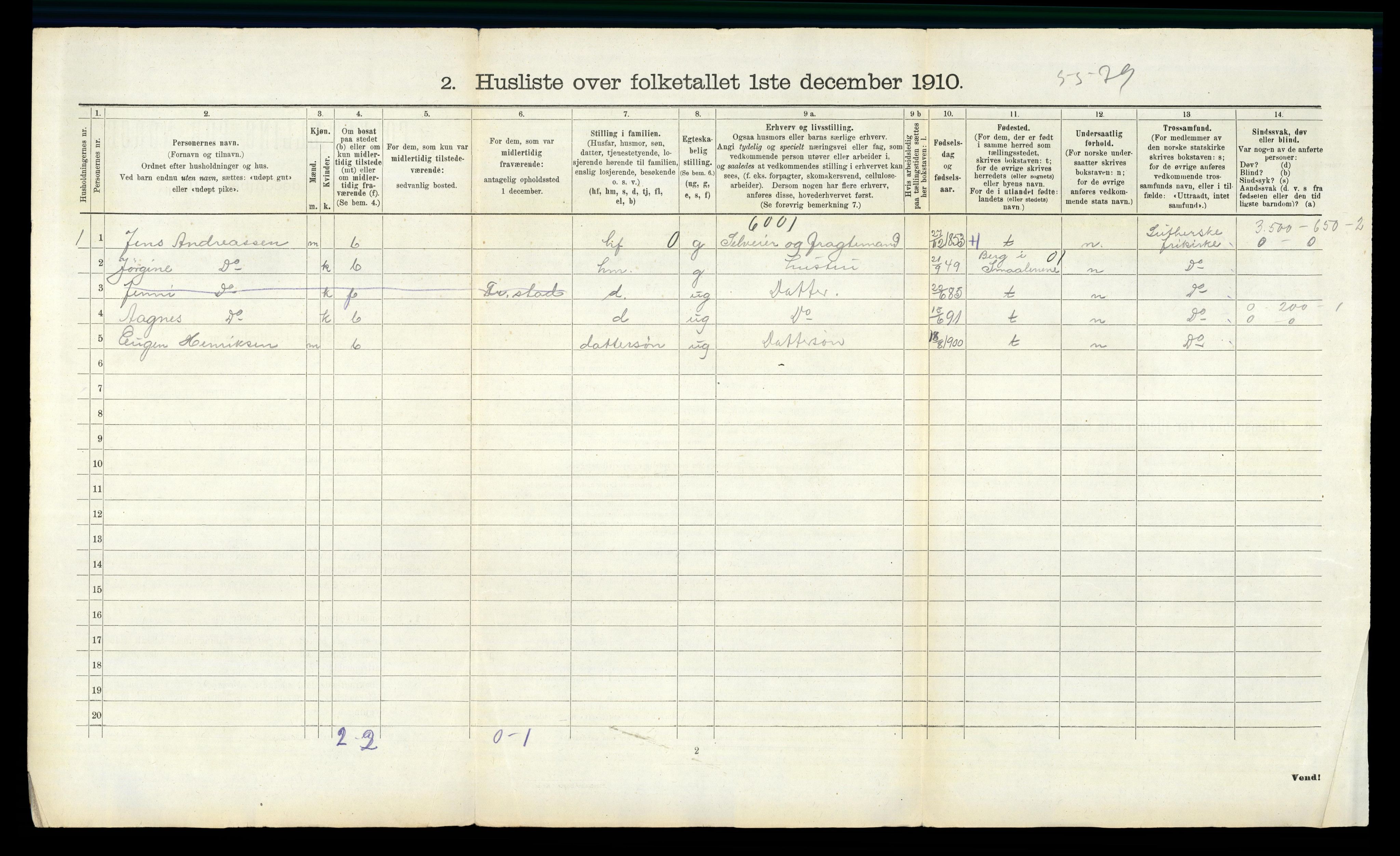 RA, 1910 census for Hvaler, 1910, p. 119