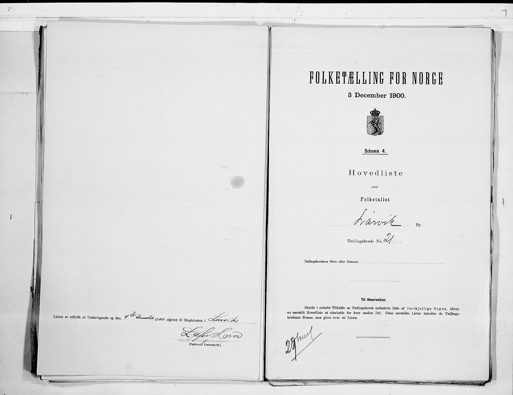 RA, 1900 census for Larvik, 1900, p. 44