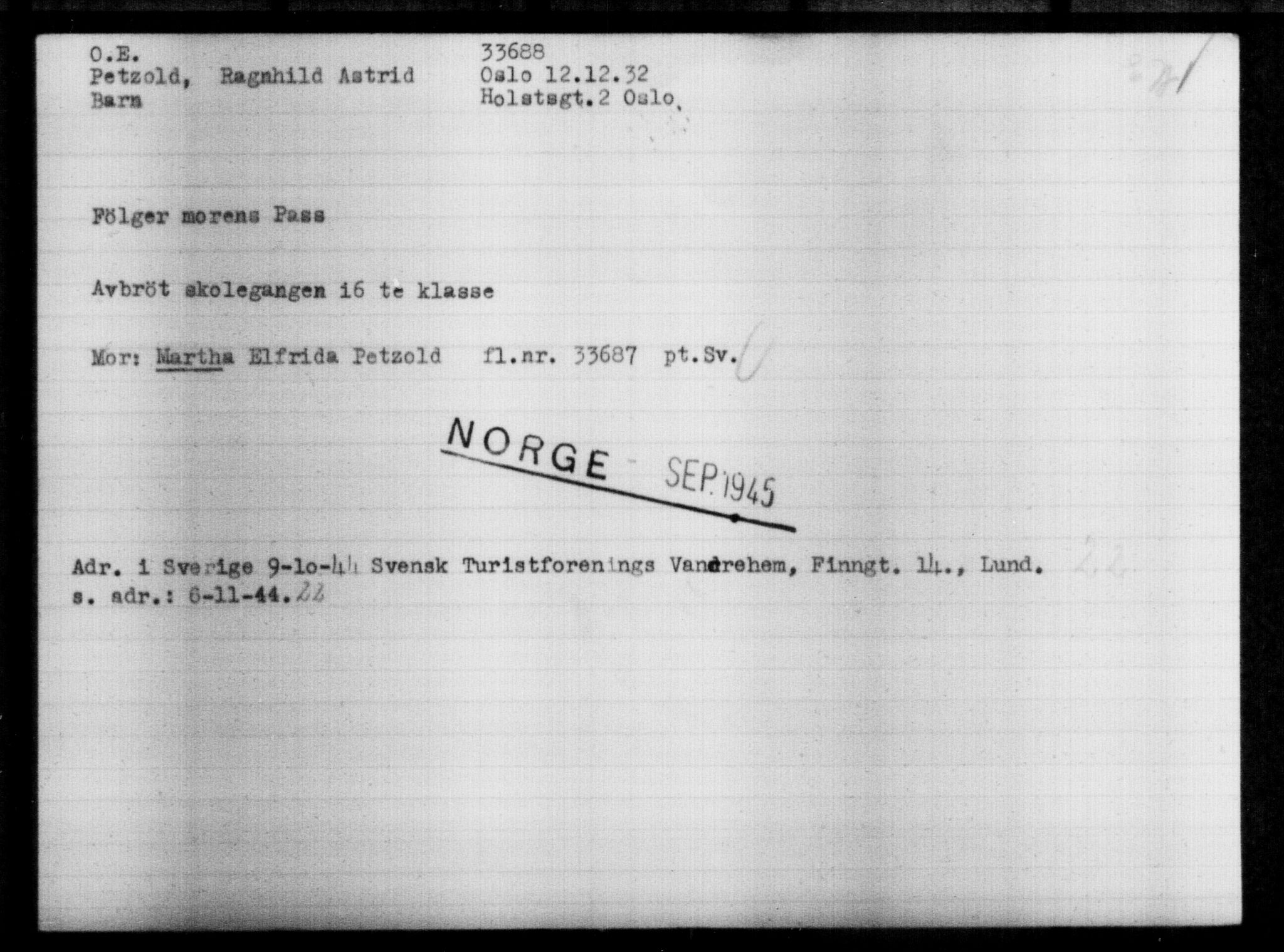 Utenriksstasjonene, Legasjonen i Stockholm, Flyktningkontoret, AV/RA-S-6753/V/Va/L0013: Kjesäterkartoteket, flyktninger med registreringsnr. 31500-34731, 1940-1945, p. 2308