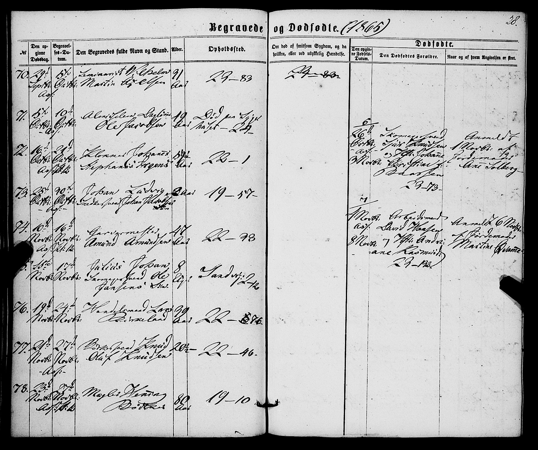 Korskirken sokneprestembete, AV/SAB-A-76101/H/Haa/L0045: Parish register (official) no. E 3, 1863-1875, p. 28