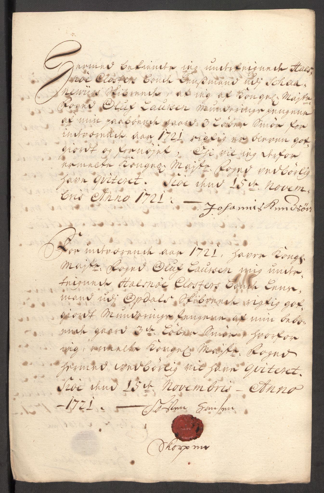 Rentekammeret inntil 1814, Reviderte regnskaper, Fogderegnskap, AV/RA-EA-4092/R48/L3000: Fogderegnskap Sunnhordland og Hardanger, 1721, p. 279