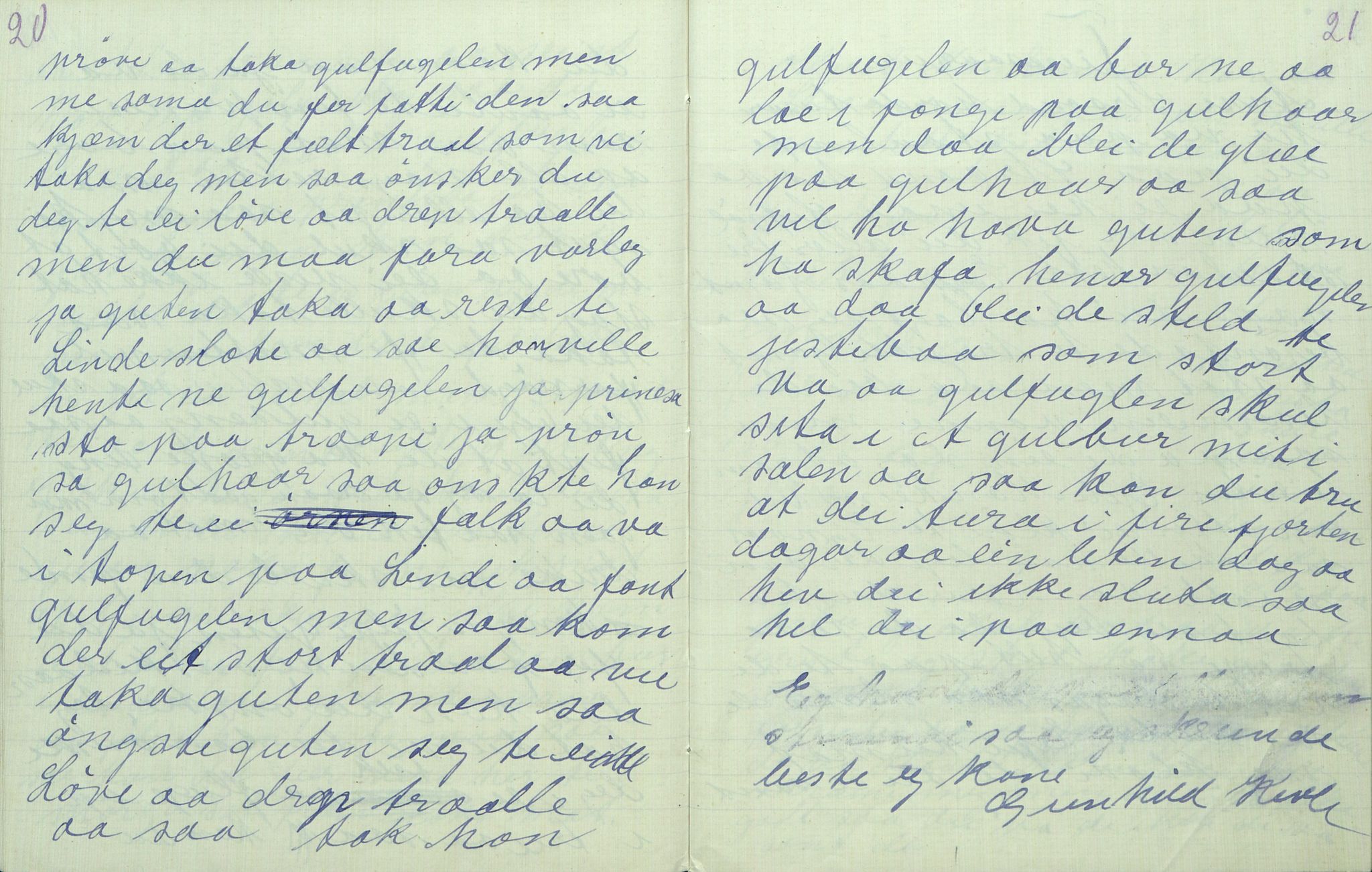 Rikard Berge, TEMU/TGM-A-1003/F/L0011/0011: 381-399 / 391 Oppskrifter av Gunnhild Kivle, 1918-1919, p. 20-21