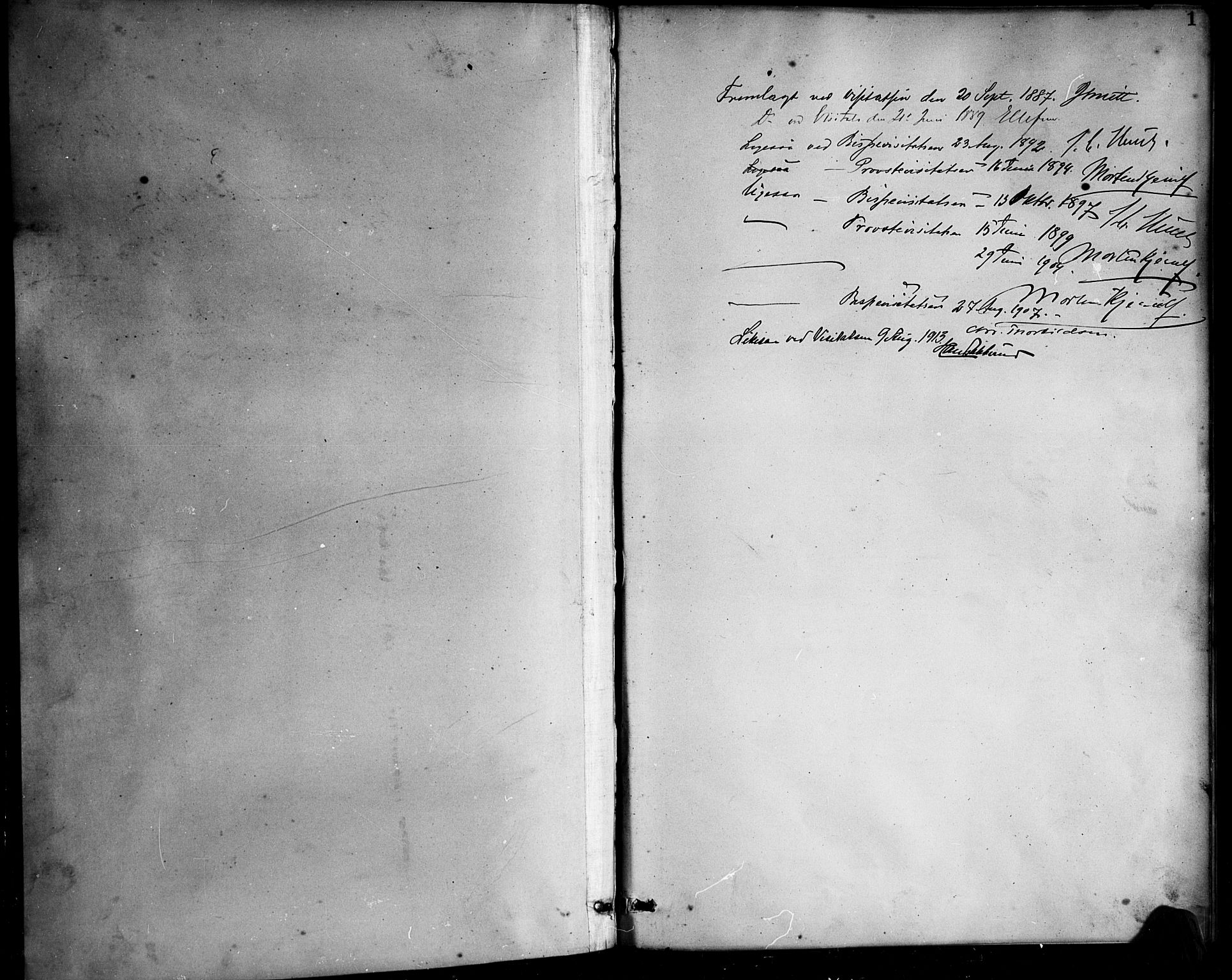 Bjelland sokneprestkontor, SAK/1111-0005/F/Fb/Fbb/L0005: Parish register (copy) no. B 5, 1887-1918, p. 1