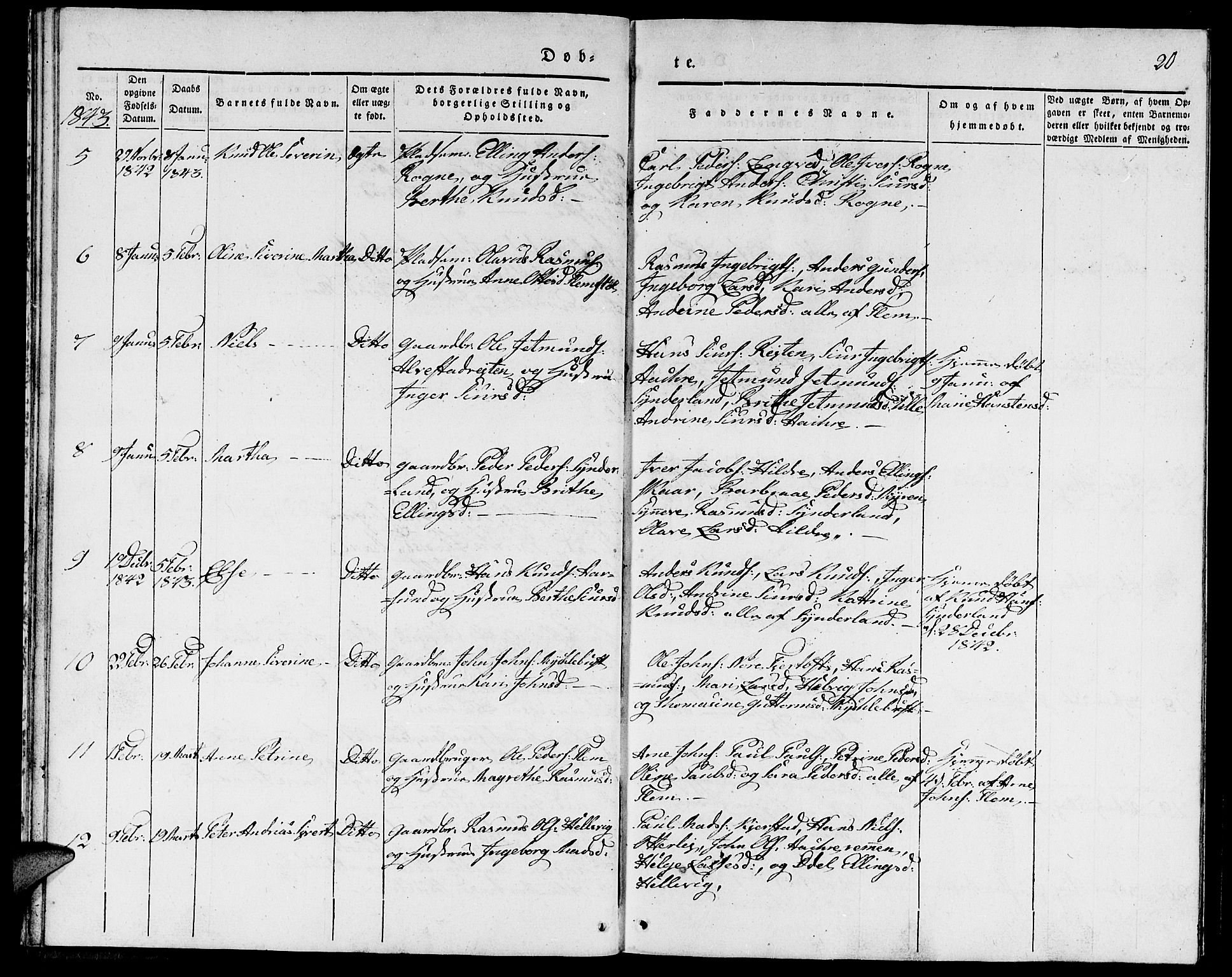 Ministerialprotokoller, klokkerbøker og fødselsregistre - Møre og Romsdal, SAT/A-1454/536/L0507: Parish register (copy) no. 536C02, 1839-1859, p. 20