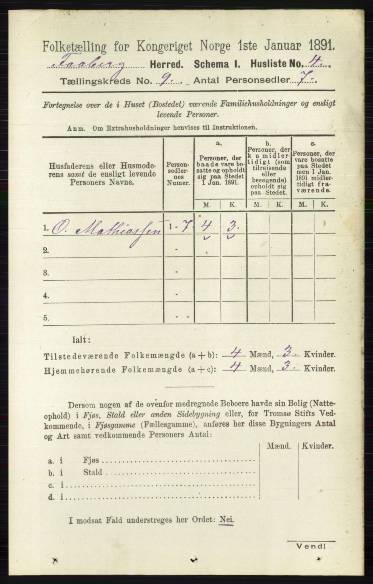 RA, 1891 census for 0524 Fåberg, 1891, p. 3852