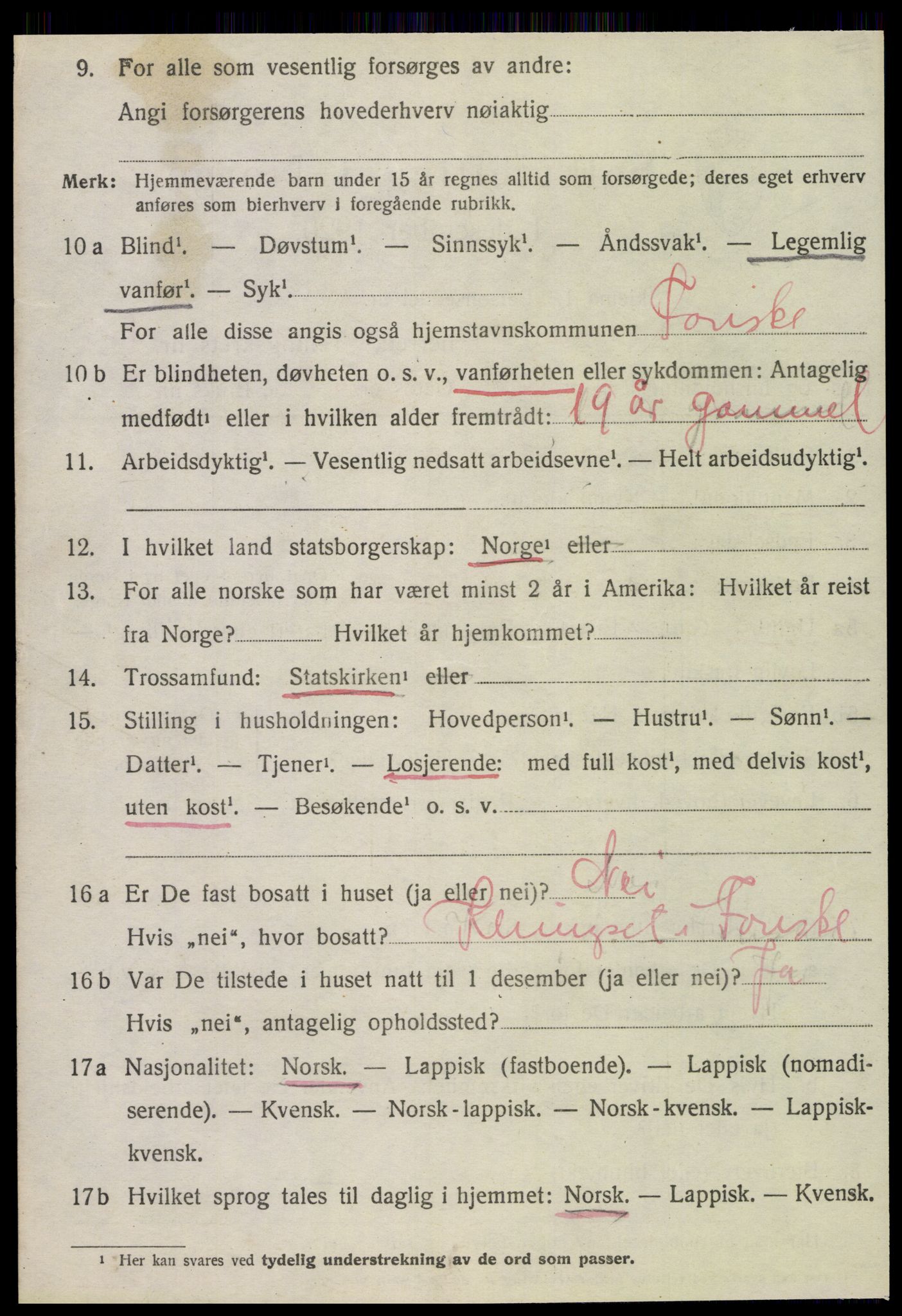 SAT, 1920 census for Fauske, 1920, p. 8171