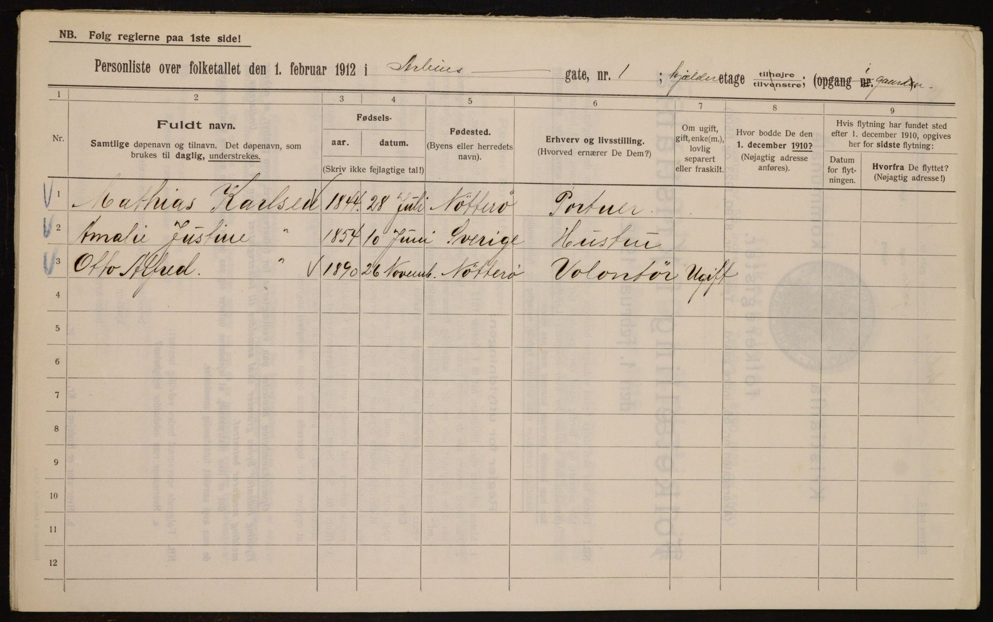 OBA, Municipal Census 1912 for Kristiania, 1912, p. 1420