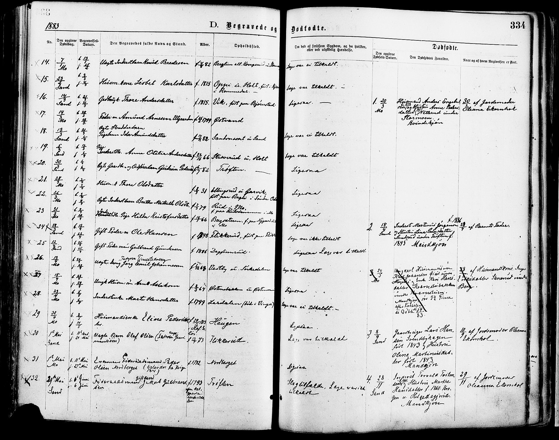 Nord-Odal prestekontor, AV/SAH-PREST-032/H/Ha/Haa/L0005: Parish register (official) no. 5, 1874-1885, p. 334