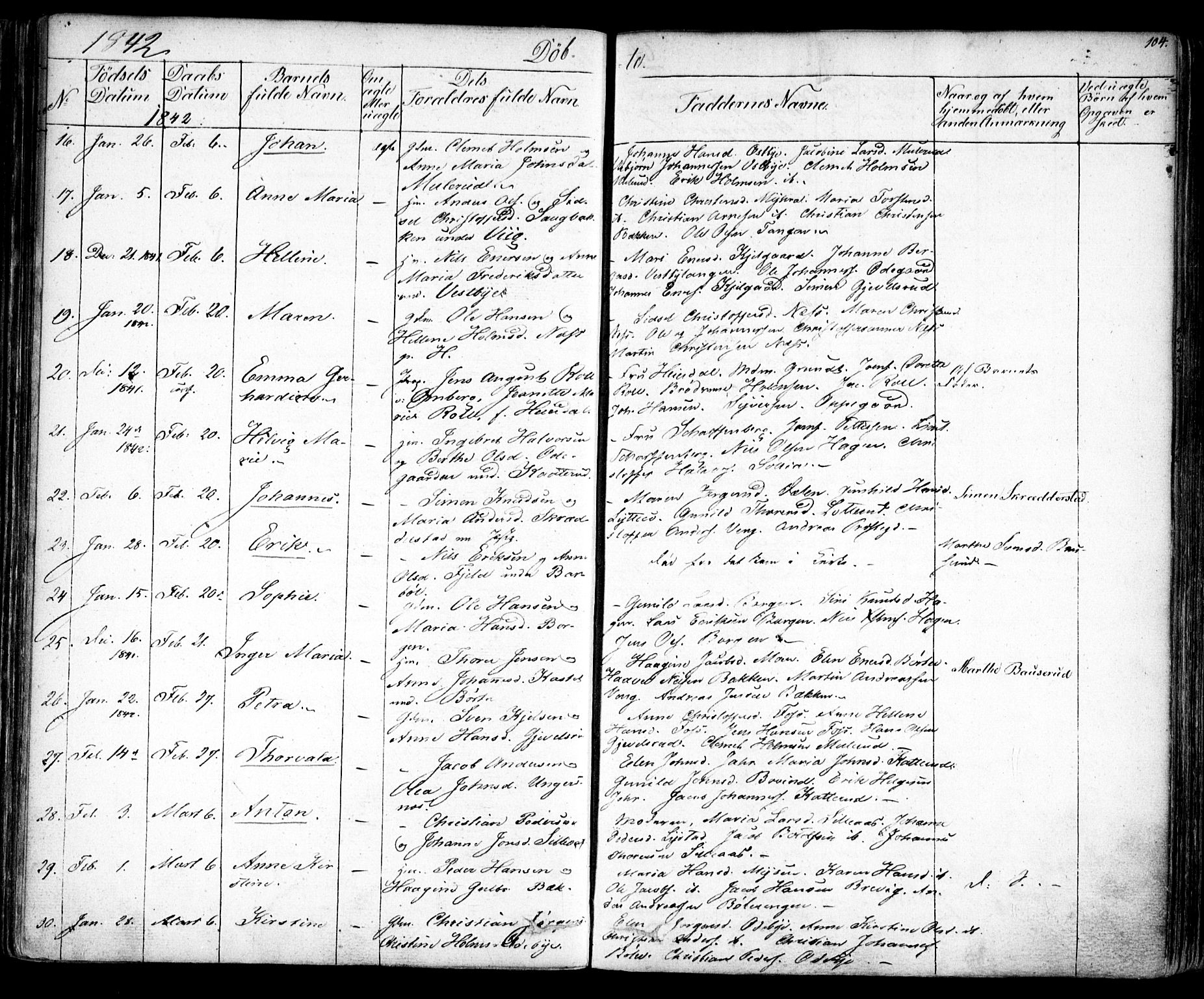 Enebakk prestekontor Kirkebøker, AV/SAO-A-10171c/F/Fa/L0009: Parish register (official) no. I 9, 1832-1861, p. 104