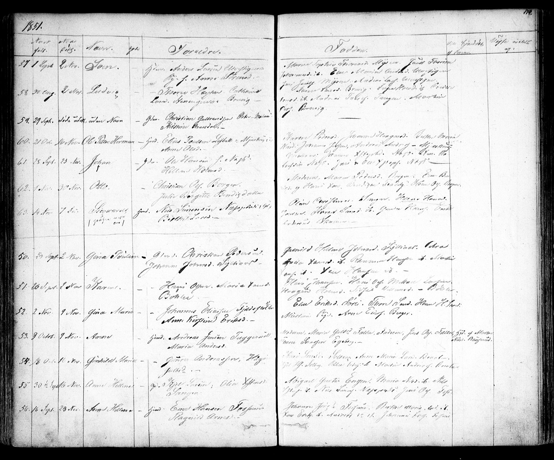 Enebakk prestekontor Kirkebøker, AV/SAO-A-10171c/F/Fa/L0009: Parish register (official) no. I 9, 1832-1861, p. 174