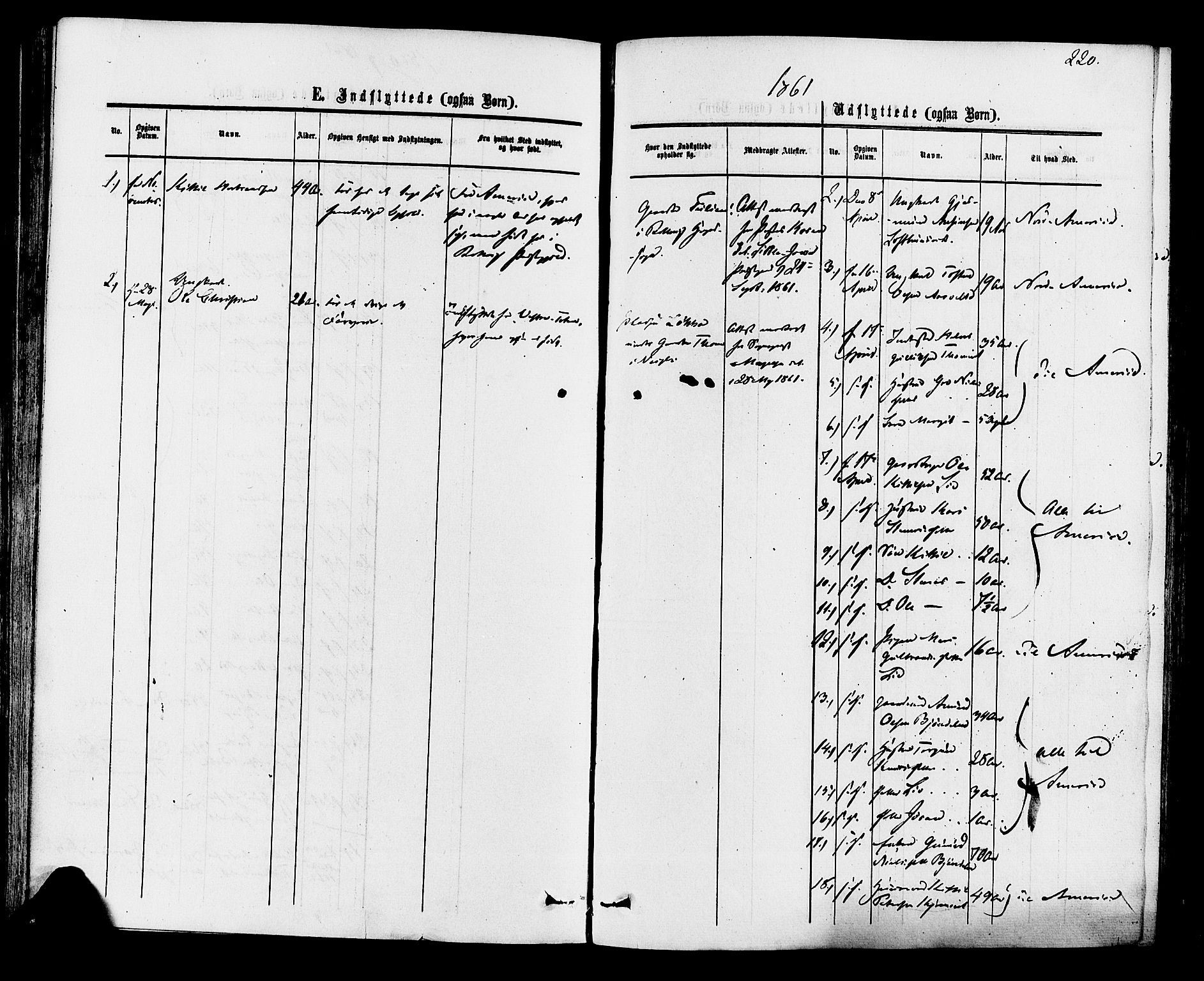 Rollag kirkebøker, AV/SAKO-A-240/F/Fa/L0009: Parish register (official) no. I 9, 1860-1874, p. 220