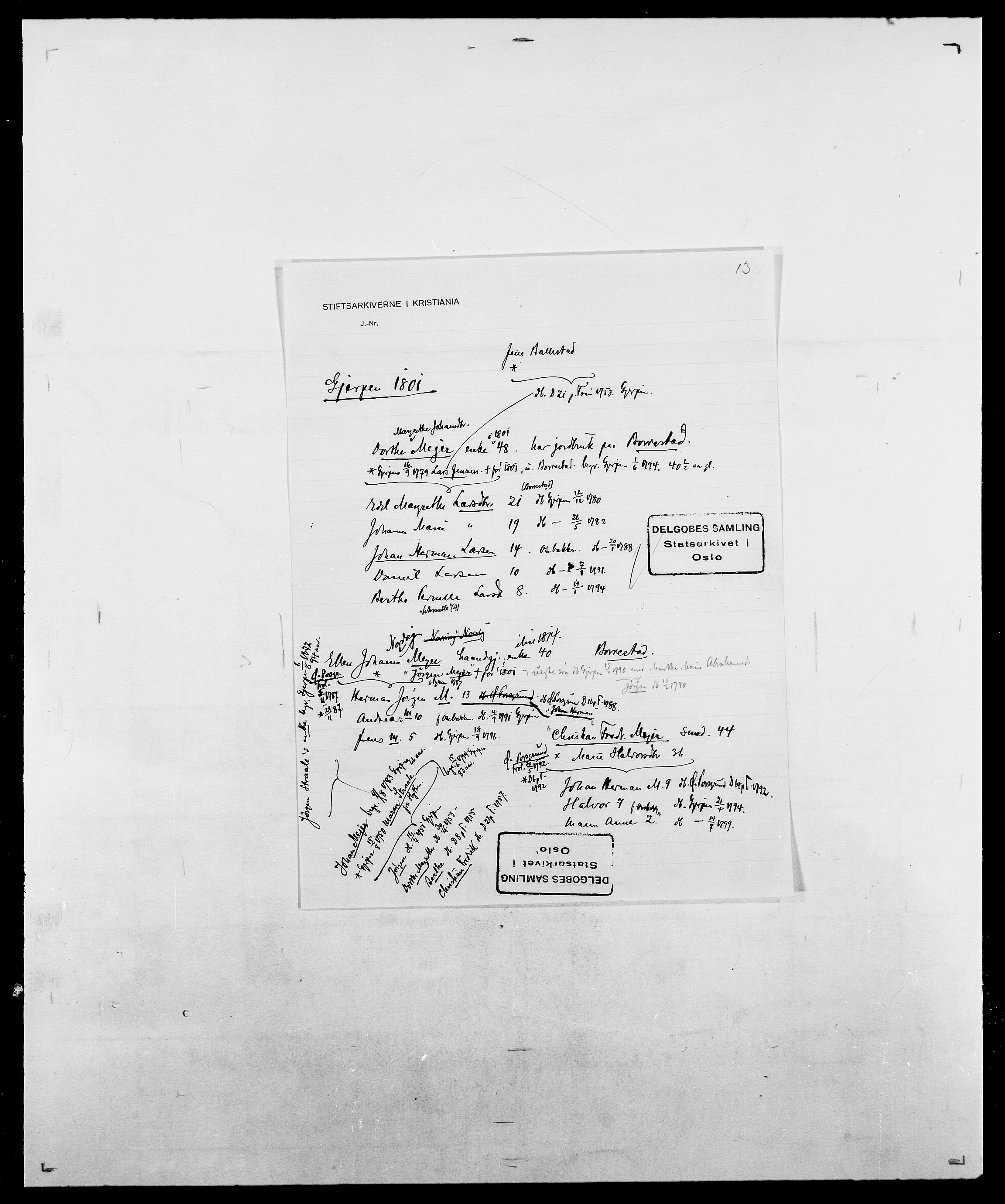 Delgobe, Charles Antoine - samling, AV/SAO-PAO-0038/D/Da/L0026: Mechelby - Montoppidan, p. 190