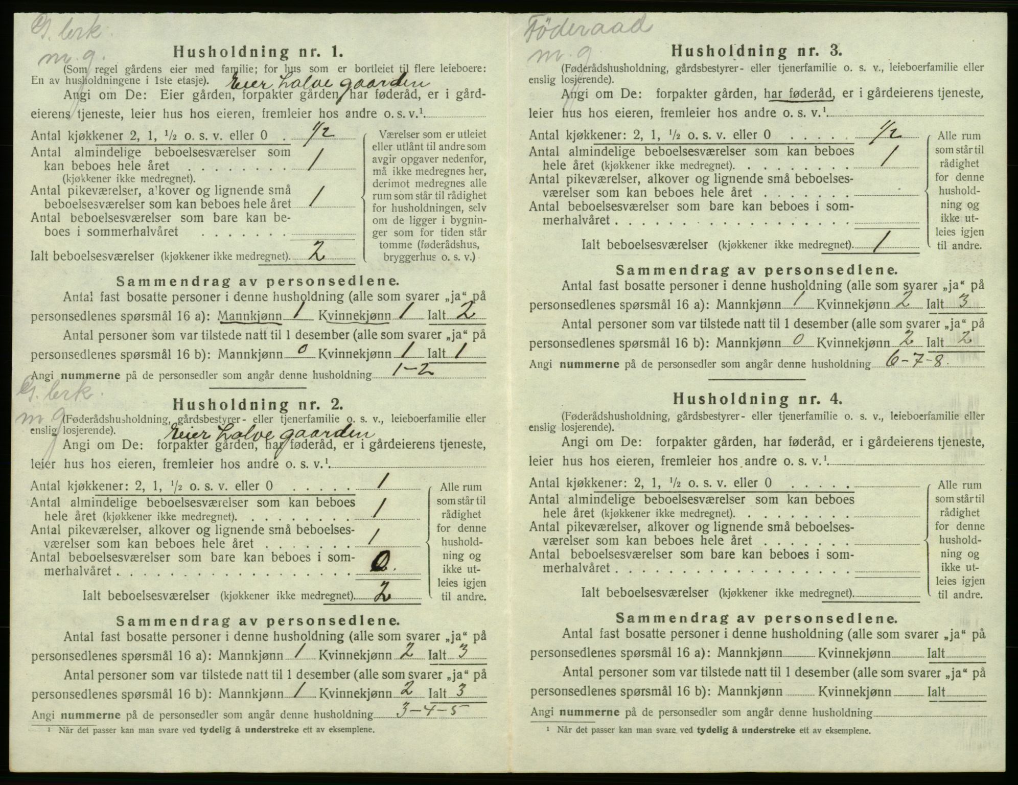 SAB, 1920 census for Bremnes, 1920, p. 48