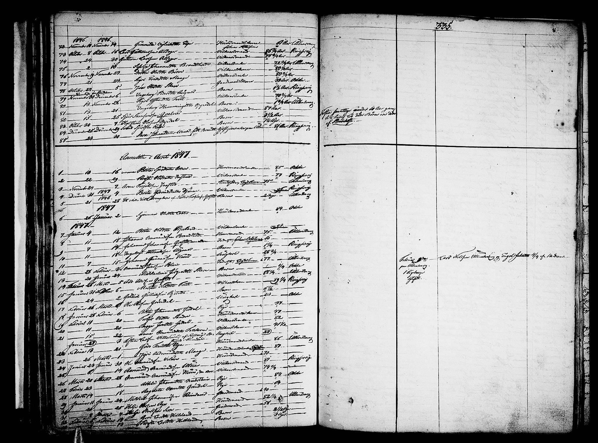 Ullensvang sokneprestembete, SAB/A-78701/H/Haa: Parish register (official) no. A 10, 1825-1853, p. 335