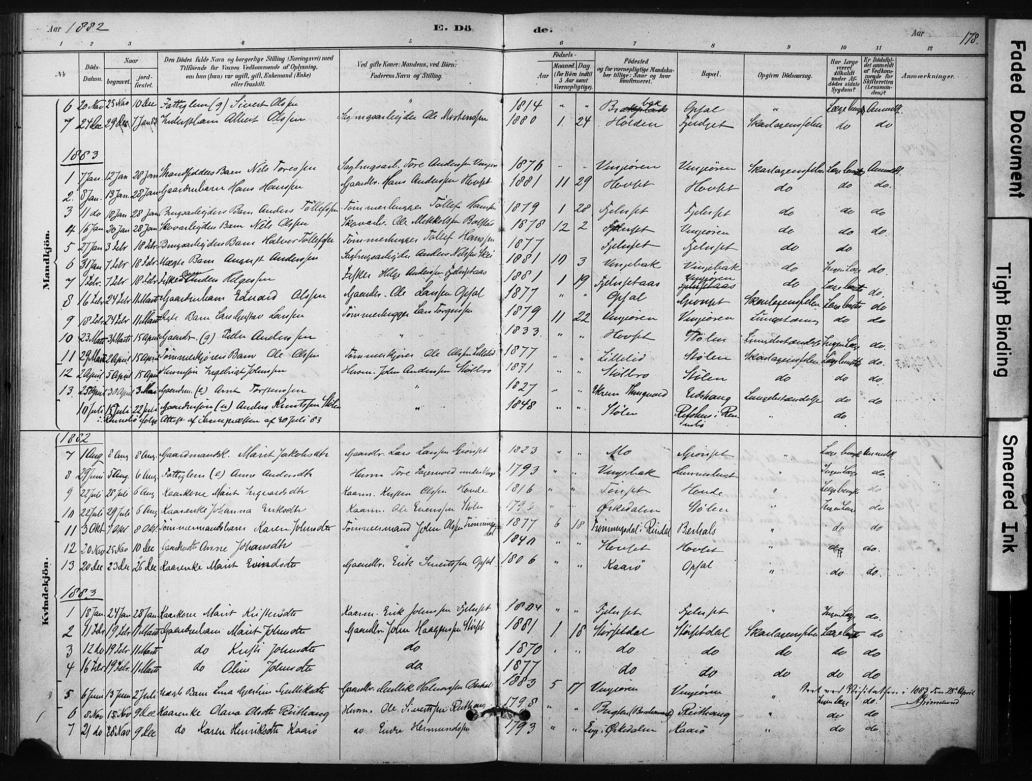 Ministerialprotokoller, klokkerbøker og fødselsregistre - Sør-Trøndelag, AV/SAT-A-1456/631/L0512: Parish register (official) no. 631A01, 1879-1912, p. 178