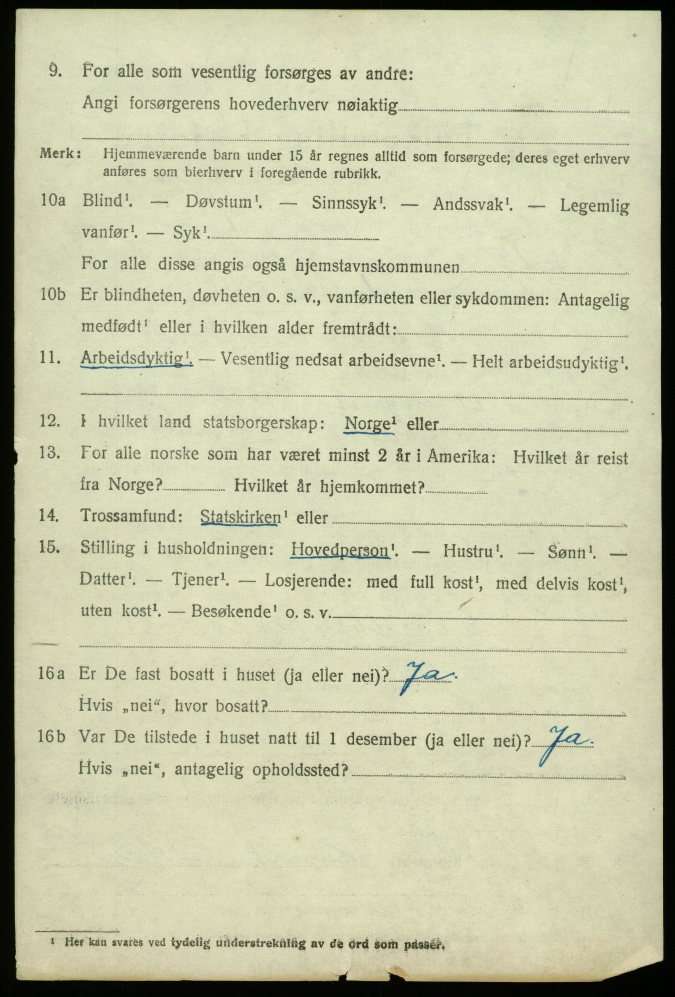 SAB, 1920 census for Fjell, 1920, p. 9031