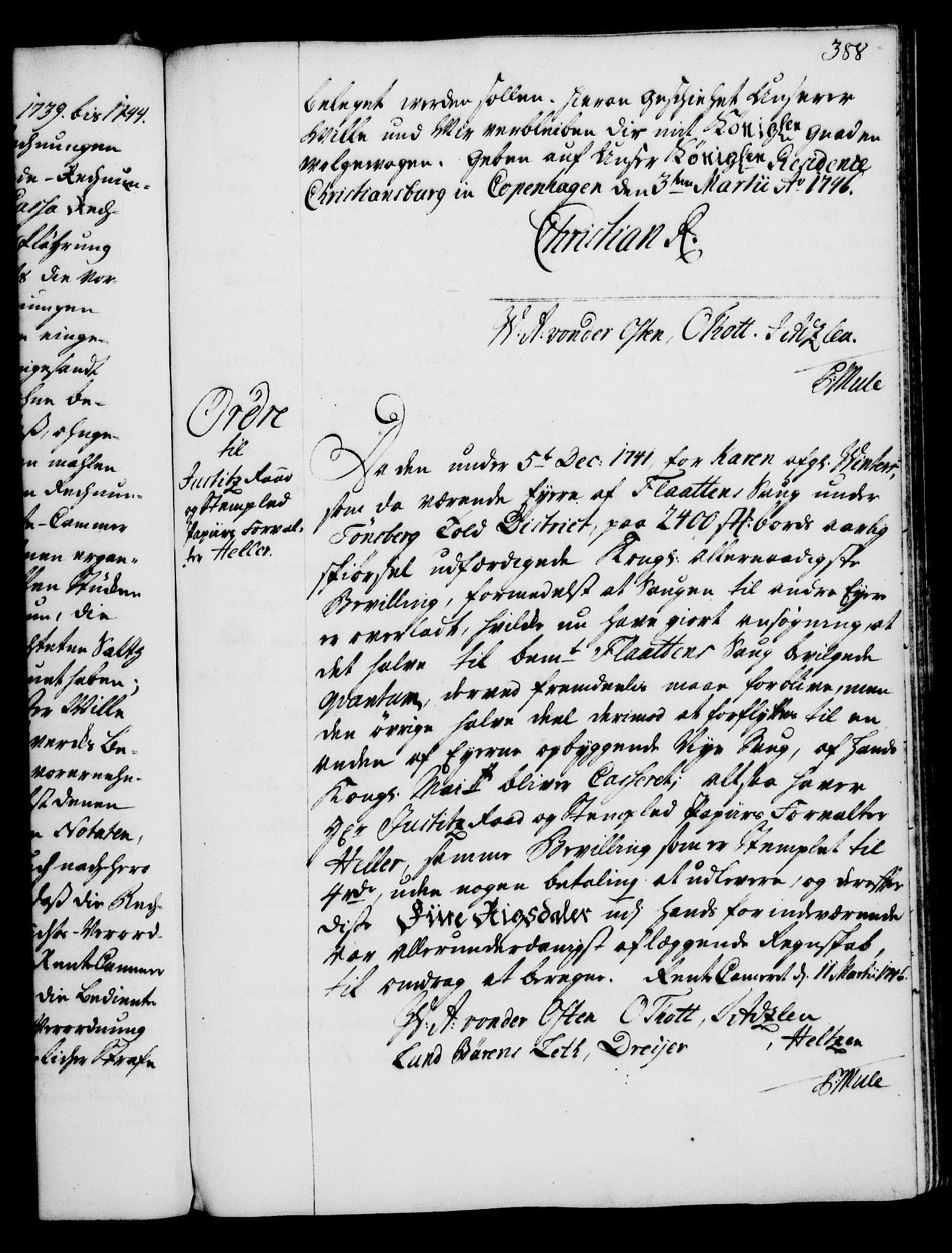 Rentekammeret, Kammerkanselliet, AV/RA-EA-3111/G/Gg/Gga/L0005: Norsk ekspedisjonsprotokoll med register (merket RK 53.5), 1741-1749, p. 388