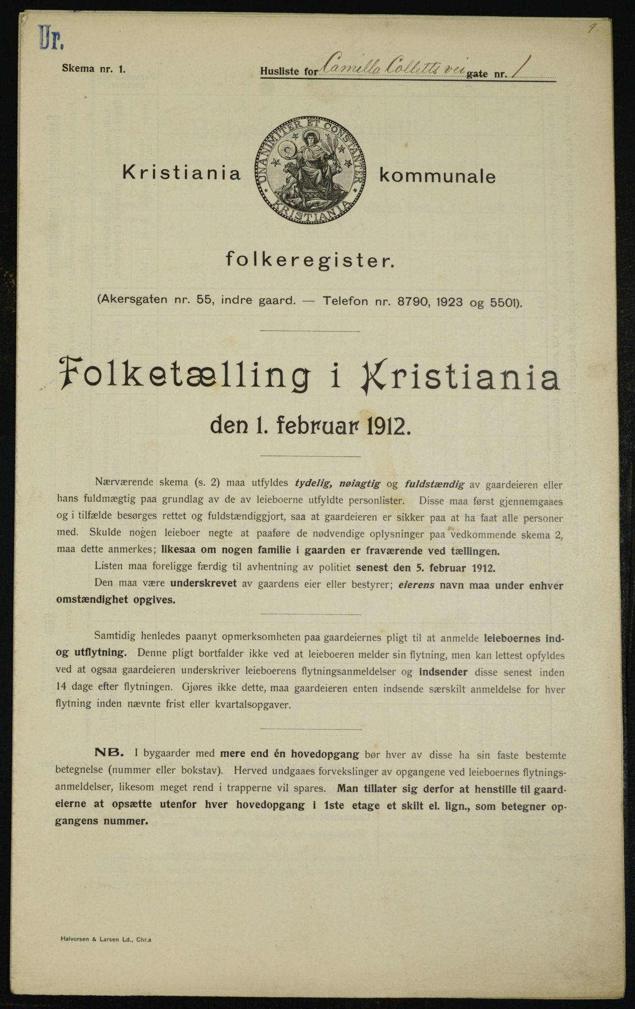 OBA, Municipal Census 1912 for Kristiania, 1912, p. 11431