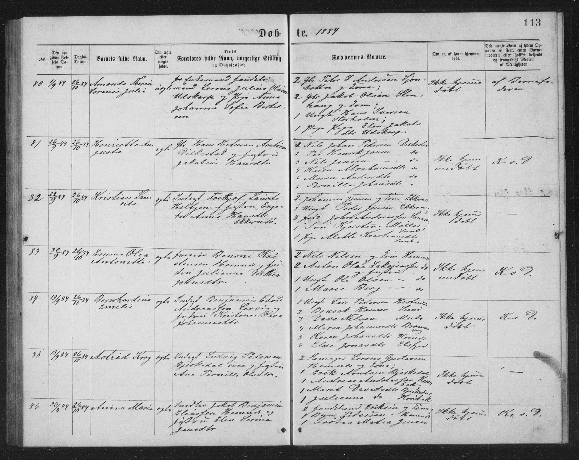 Ministerialprotokoller, klokkerbøker og fødselsregistre - Nordland, SAT/A-1459/825/L0369: Parish register (copy) no. 825C06, 1873-1885, p. 113