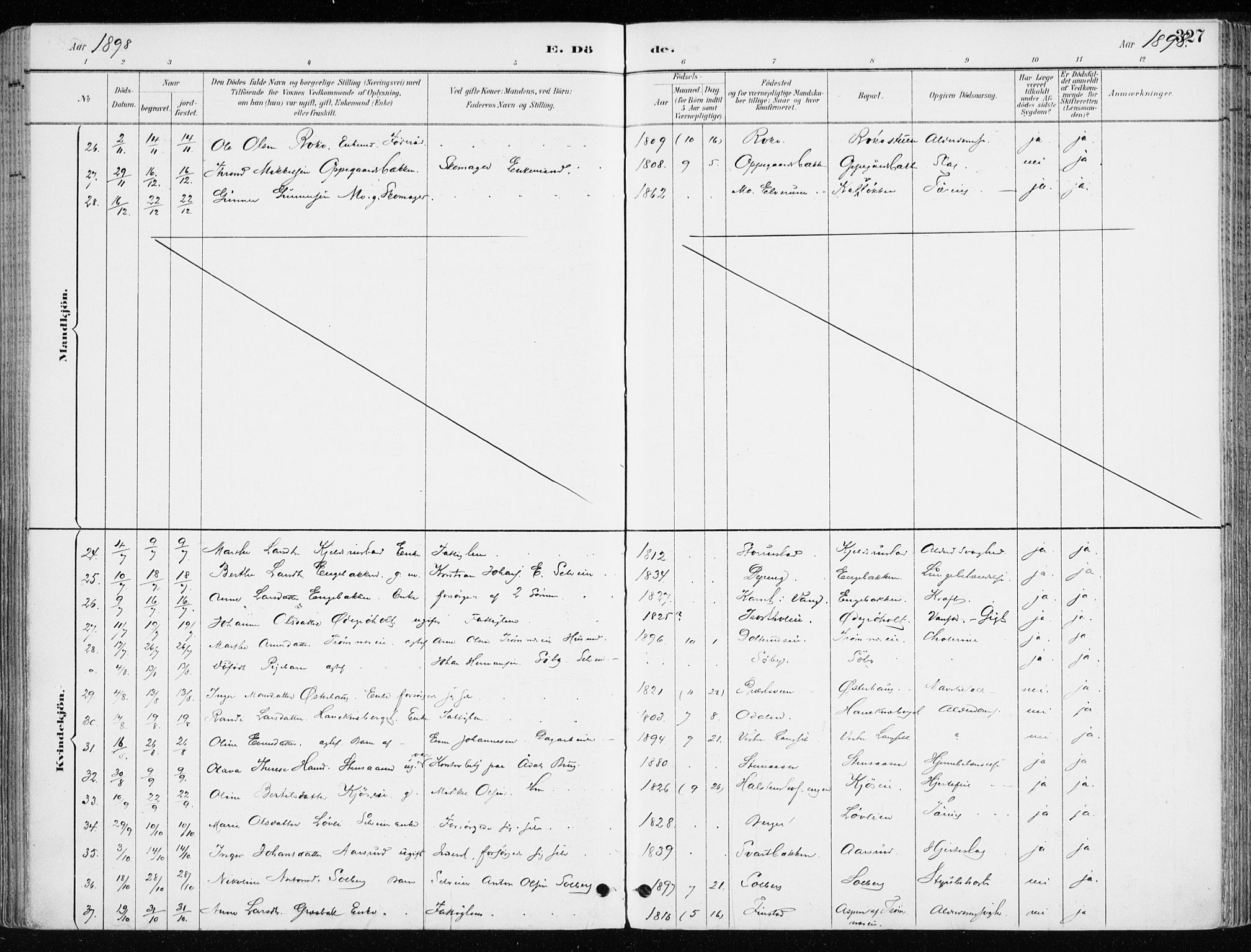 Løten prestekontor, AV/SAH-PREST-022/K/Ka/L0010: Parish register (official) no. 10, 1892-1907, p. 327