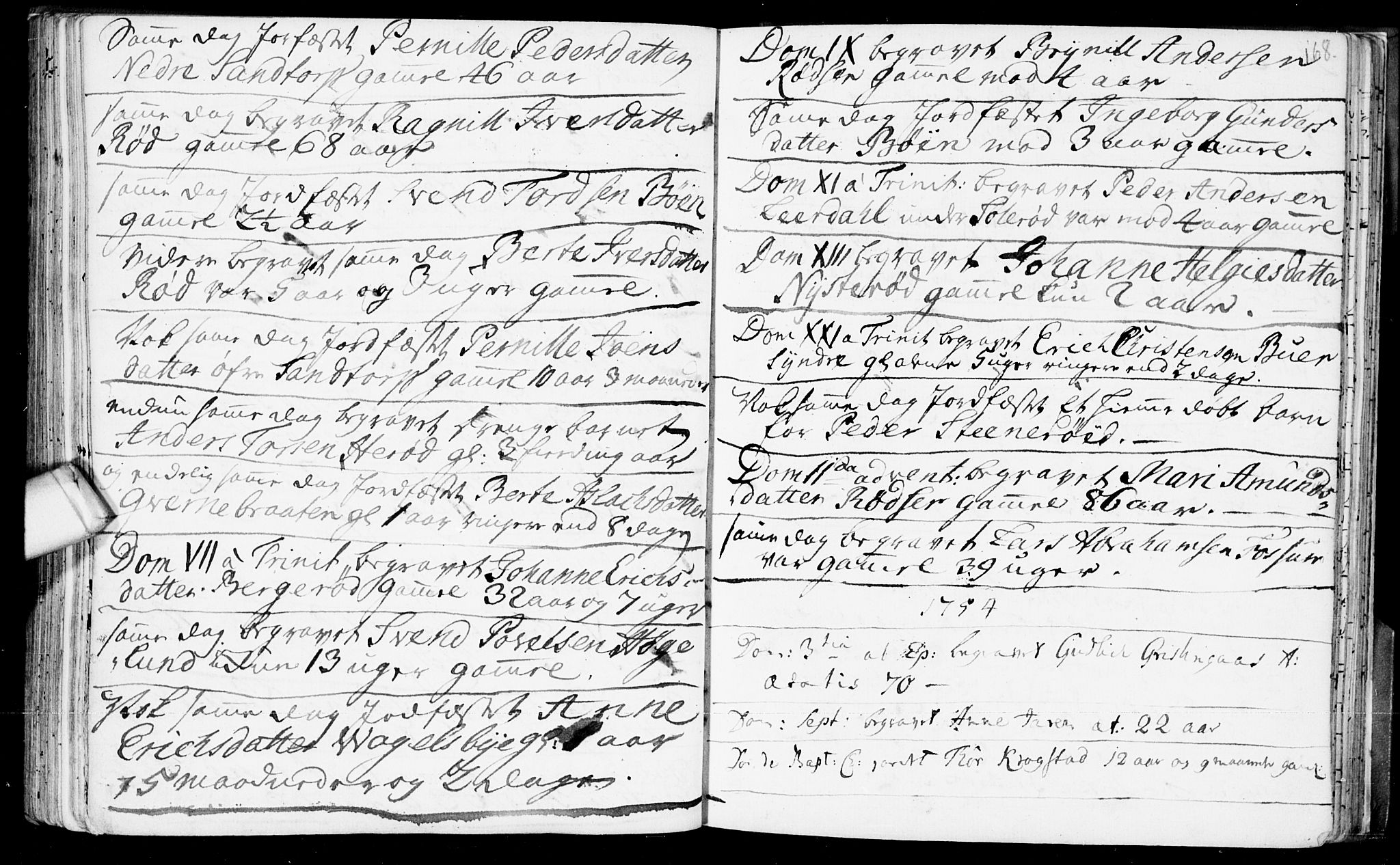 Aremark prestekontor Kirkebøker, SAO/A-10899/F/Fb/L0002: Parish register (official) no.  II 2, 1745-1795, p. 168