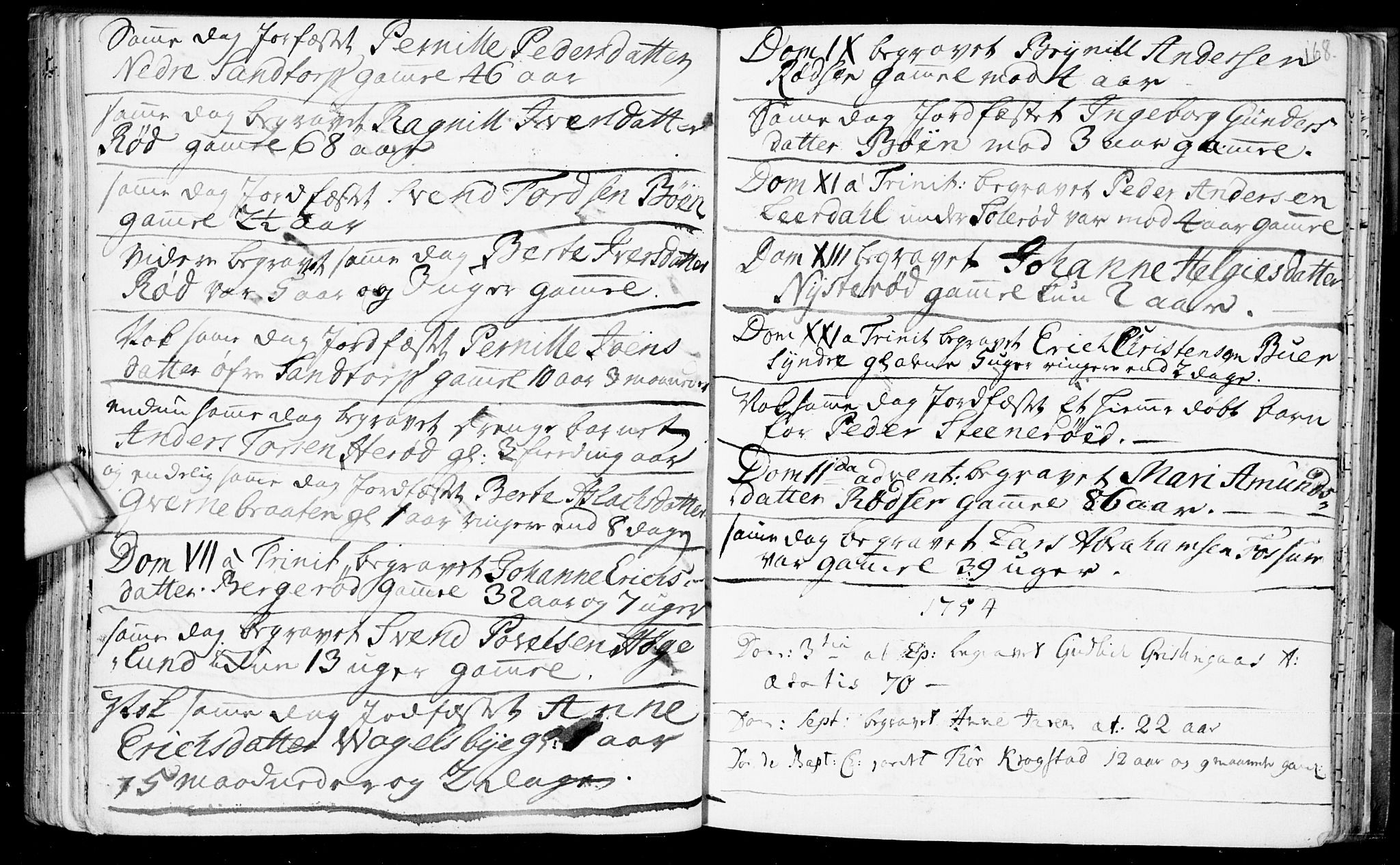 Aremark prestekontor Kirkebøker, AV/SAO-A-10899/F/Fb/L0002: Parish register (official) no.  II 2, 1745-1795, p. 168