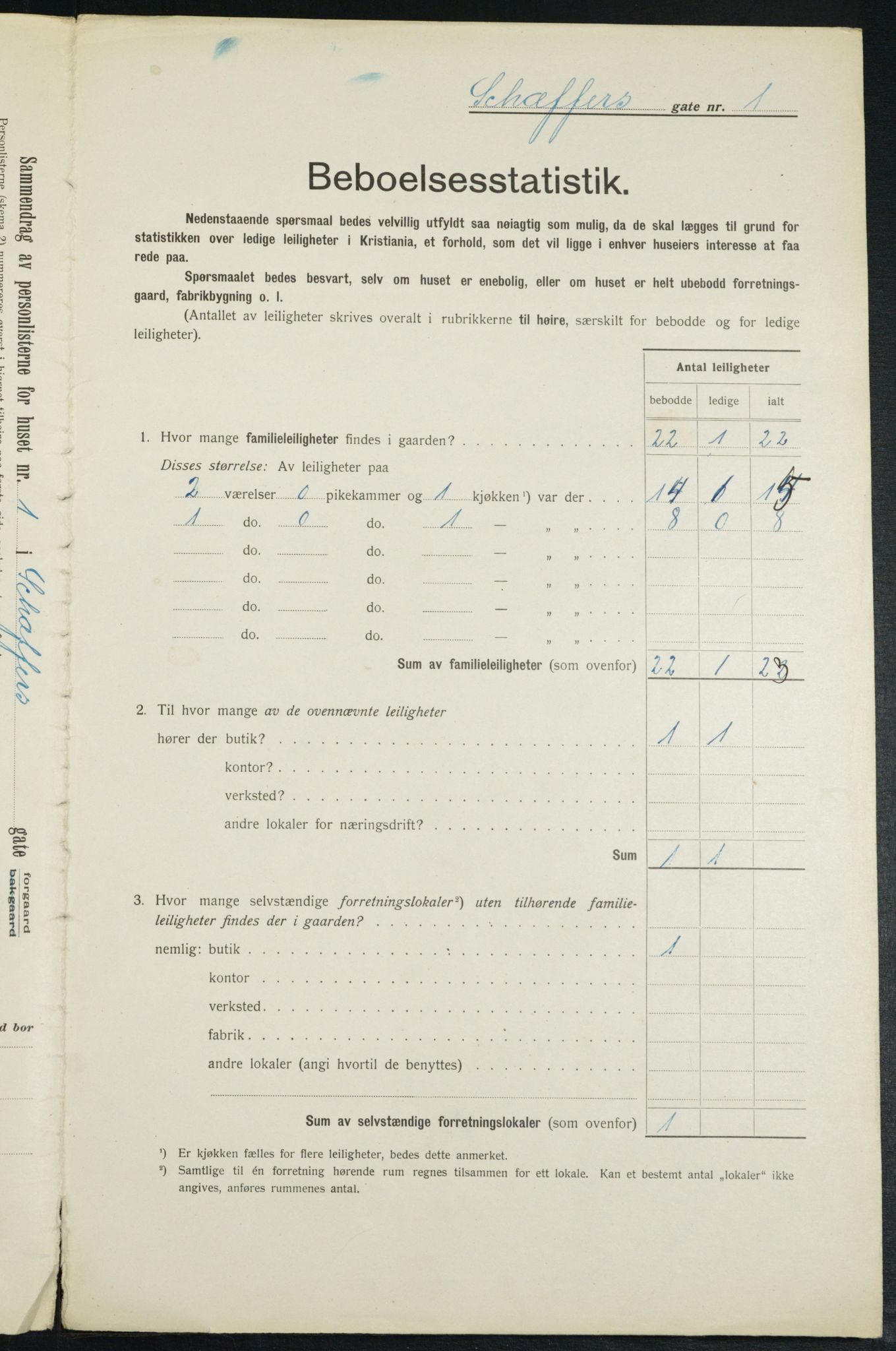 OBA, Municipal Census 1913 for Kristiania, 1913, p. 92933