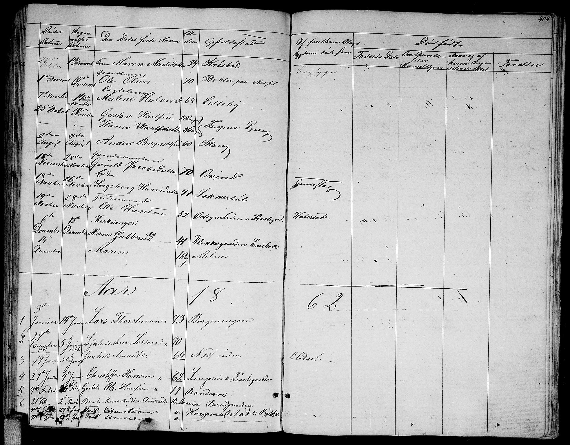 Enebakk prestekontor Kirkebøker, AV/SAO-A-10171c/G/Ga/L0004: Parish register (copy) no. I 4, 1850-1866, p. 404