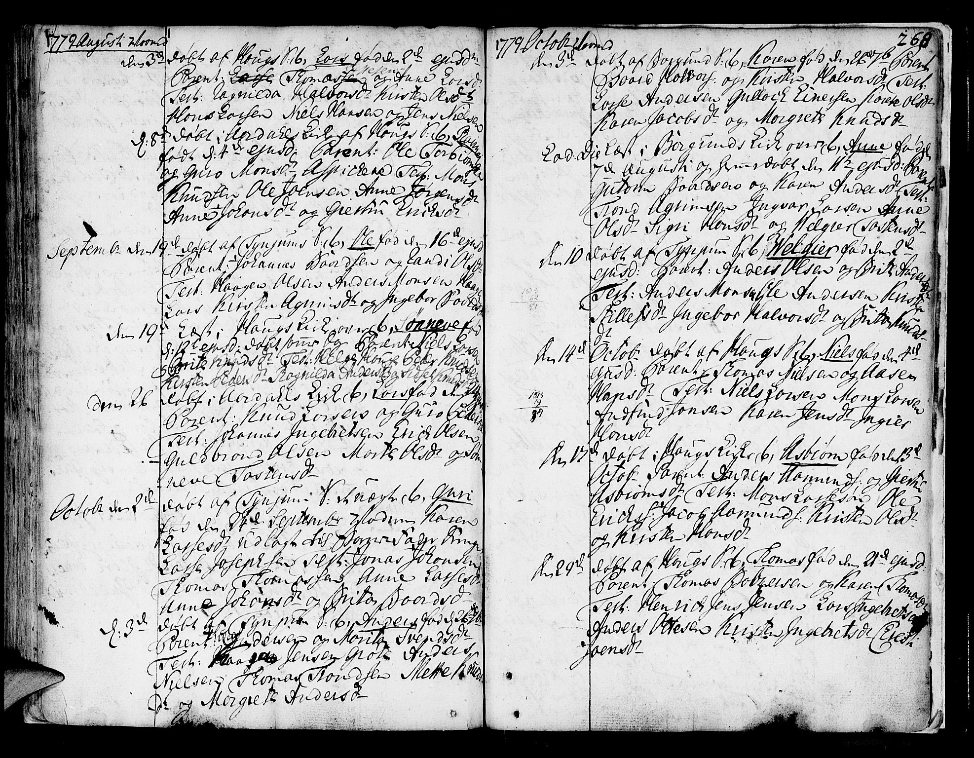 Lærdal sokneprestembete, AV/SAB-A-81201: Parish register (official) no. A 2, 1752-1782, p. 268