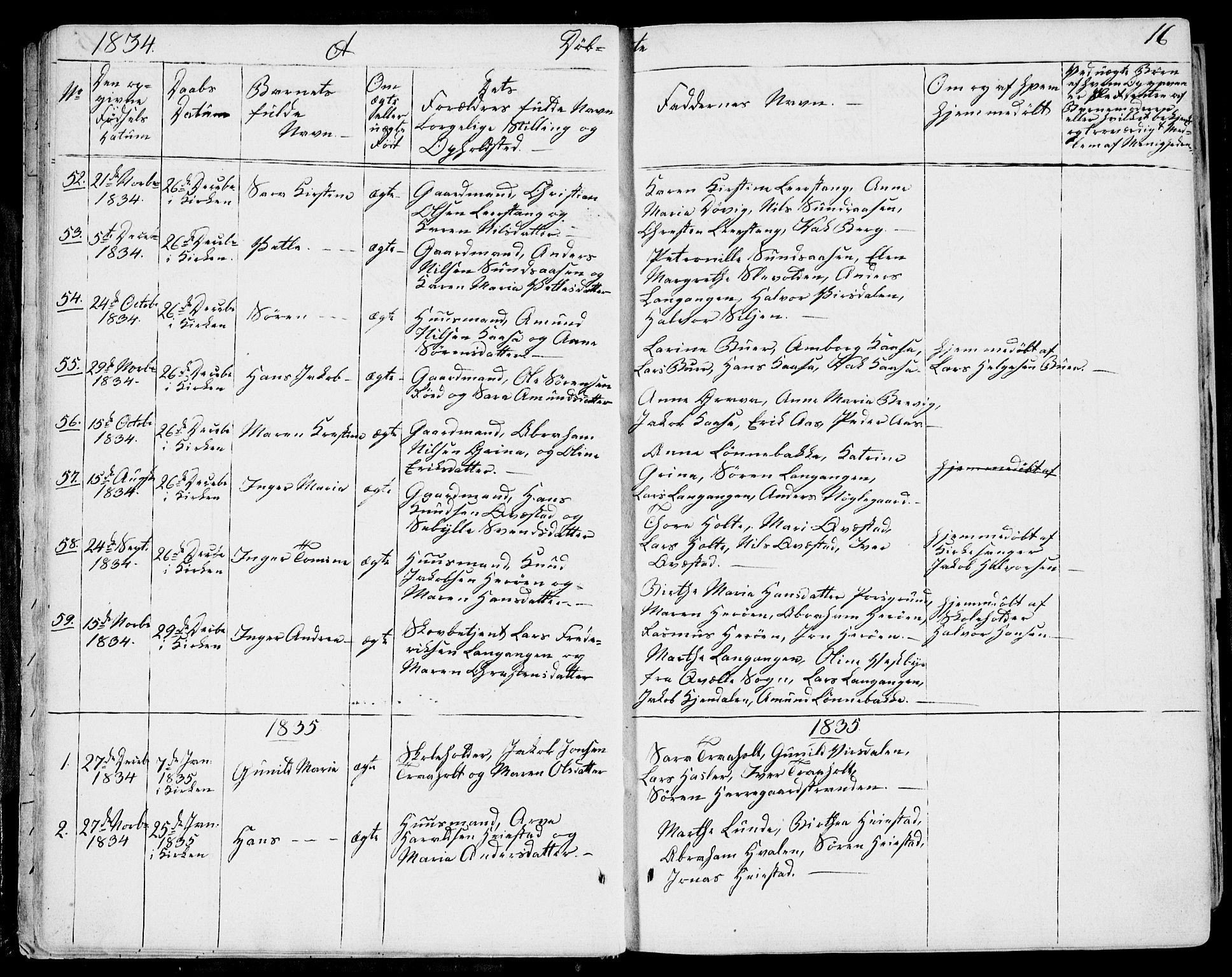 Eidanger kirkebøker, SAKO/A-261/F/Fa/L0008: Parish register (official) no. 8, 1831-1858, p. 16